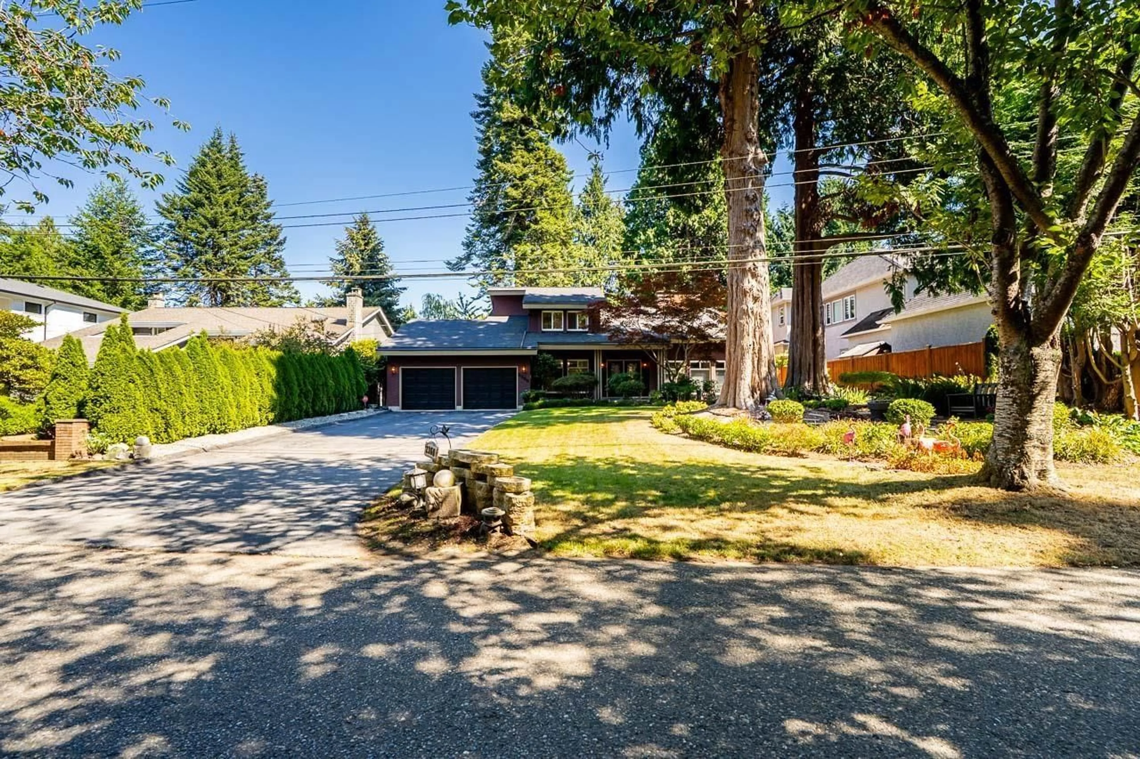 A pic from outside/outdoor area/front of a property/back of a property/a pic from drone, street for 2360 CHRISTOPHERSON ROAD, Surrey British Columbia V4A3L4