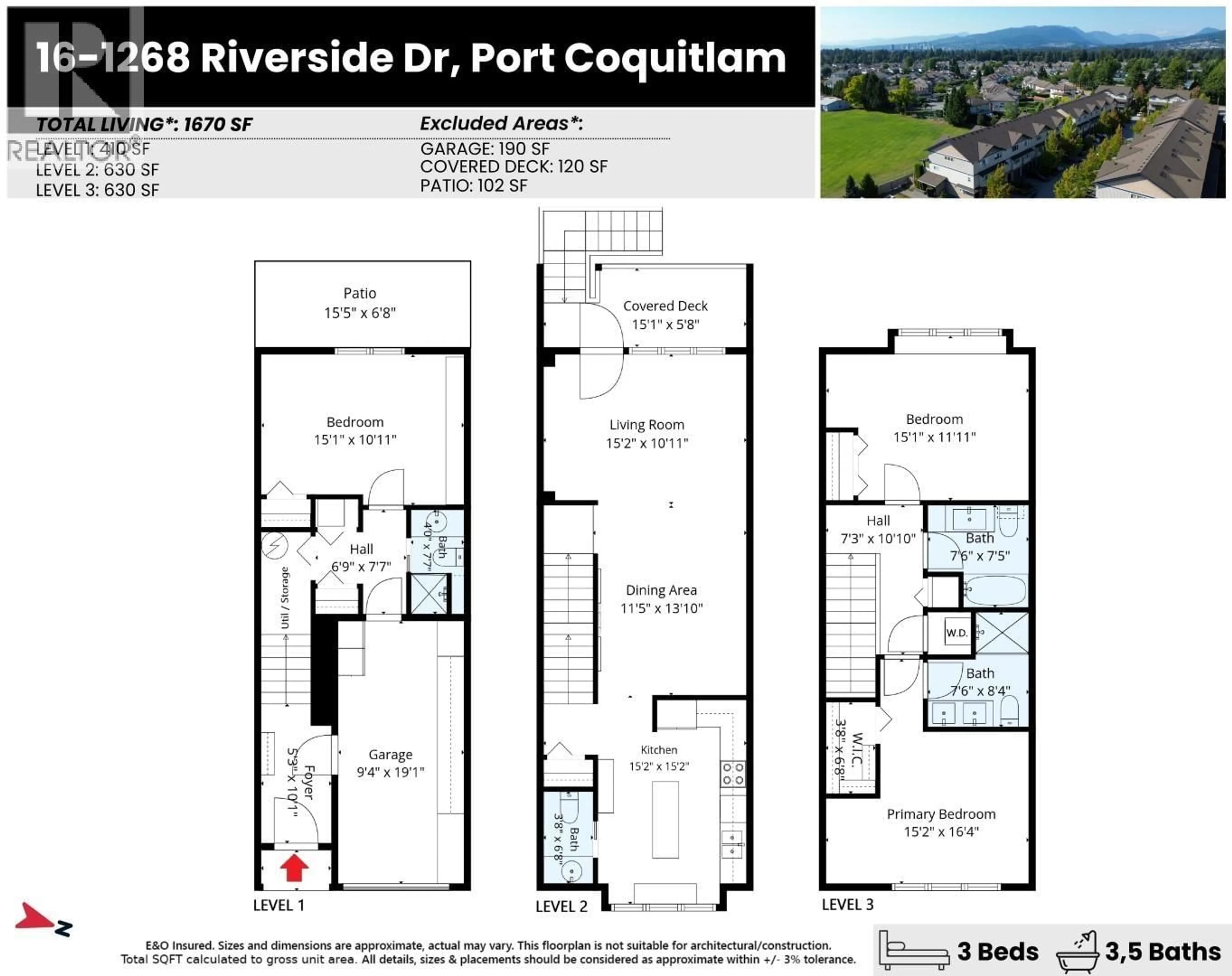 Floor plan for 16 - 1268 RIVERSIDE DRIVE, Port Coquitlam British Columbia V3B0A8