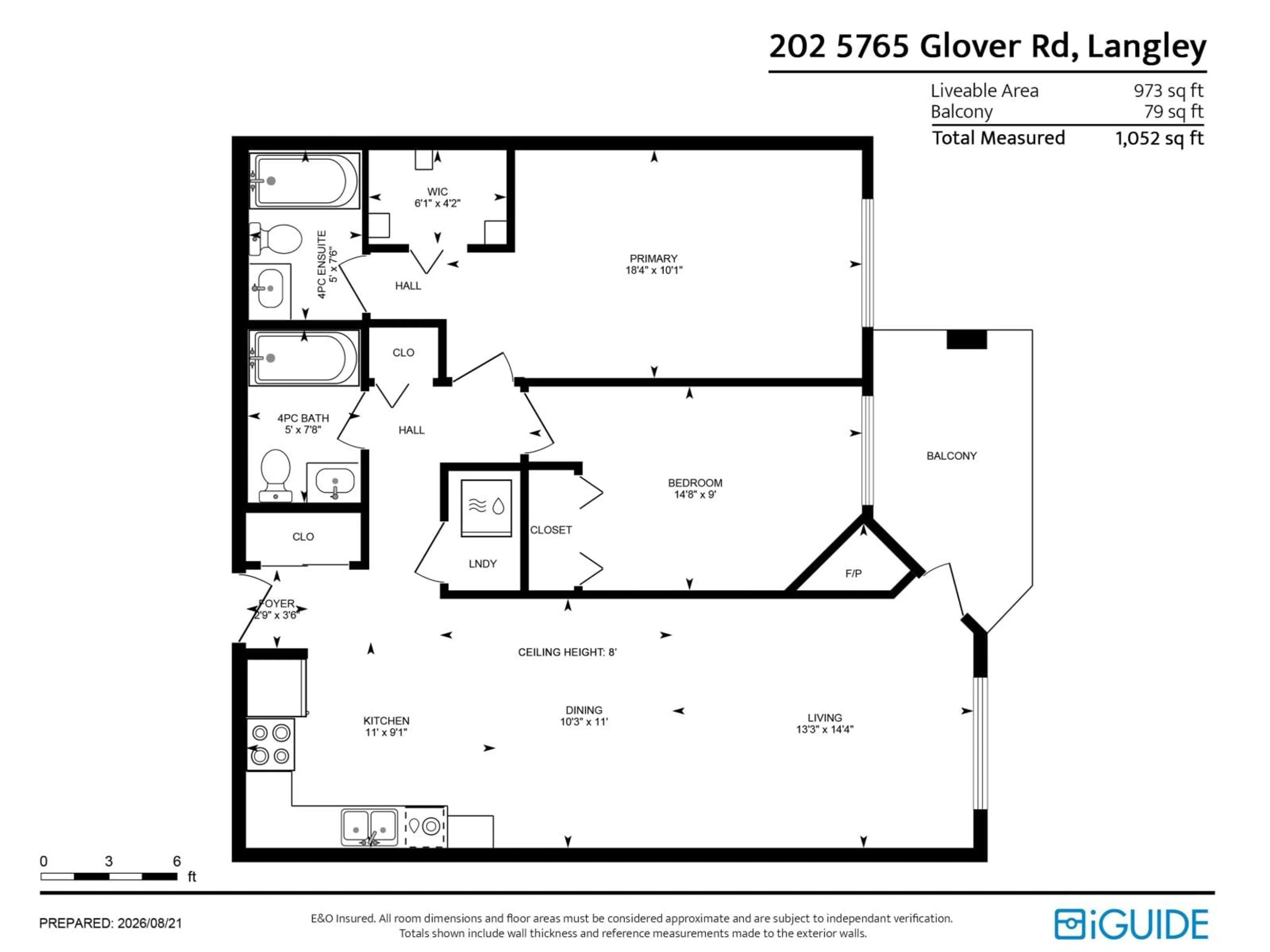 Floor plan for 202 - 5765 GLOVER ROAD, Langley British Columbia V3A8M8