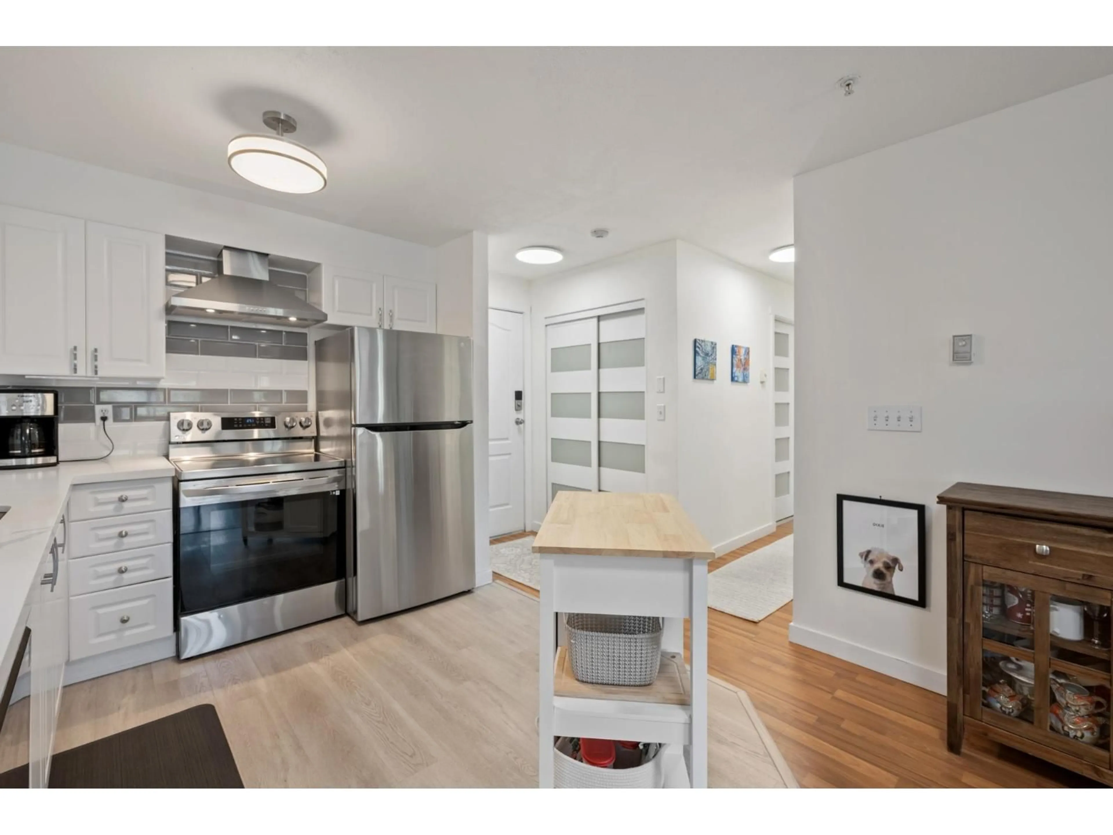 Standard kitchen, wood/laminate floor for 202 - 5765 GLOVER ROAD, Langley British Columbia V3A8M8