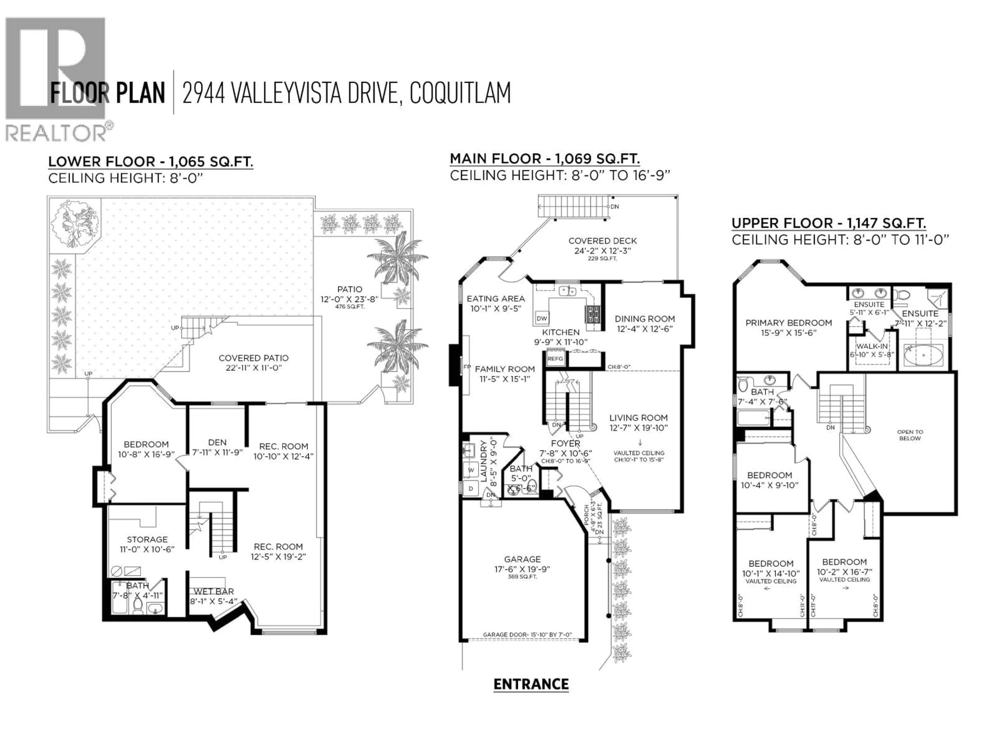 Floor plan for 2944 VALLEYVISTA DRIVE, Coquitlam British Columbia V3E2P4