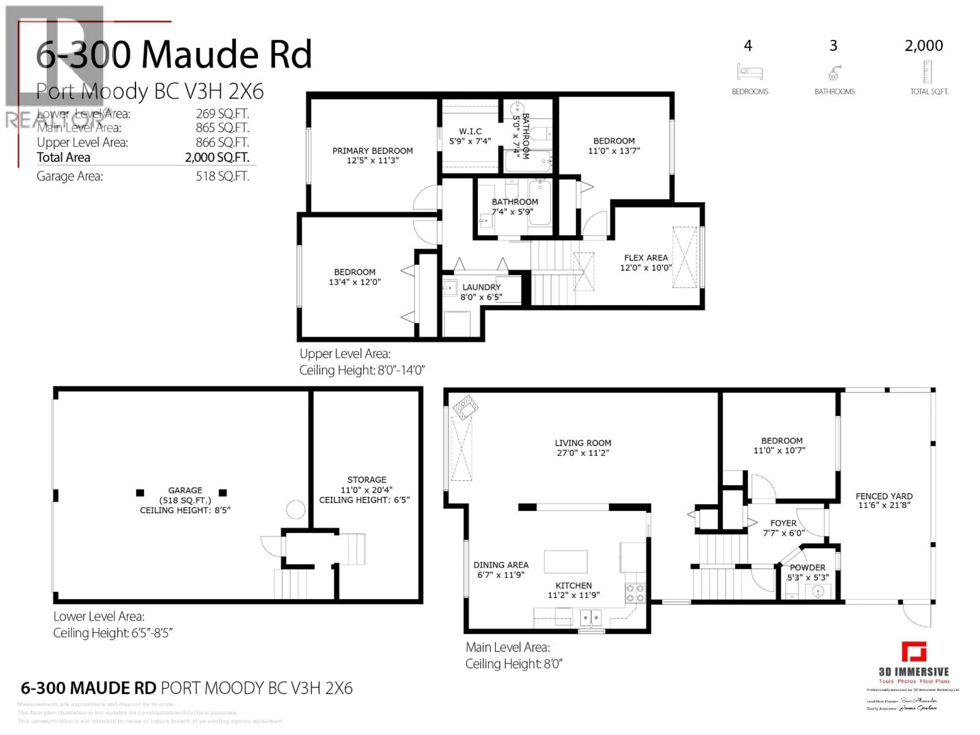 Floor plan for 6 - 300 MAUDE ROAD, Port Moody British Columbia V3H2X6