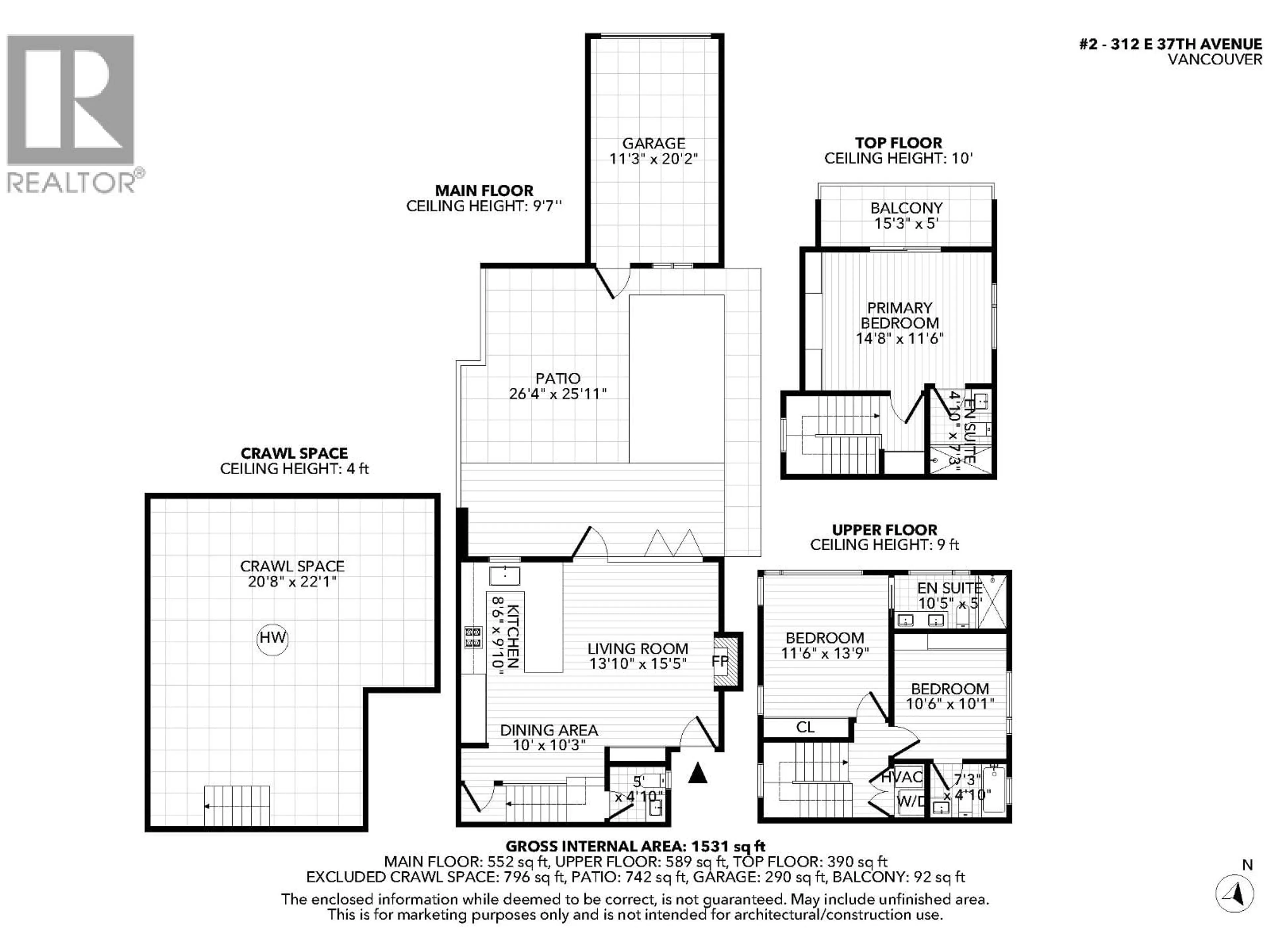 Floor plan for 2 - 312 37TH AVENUE, Vancouver British Columbia V5W1E7