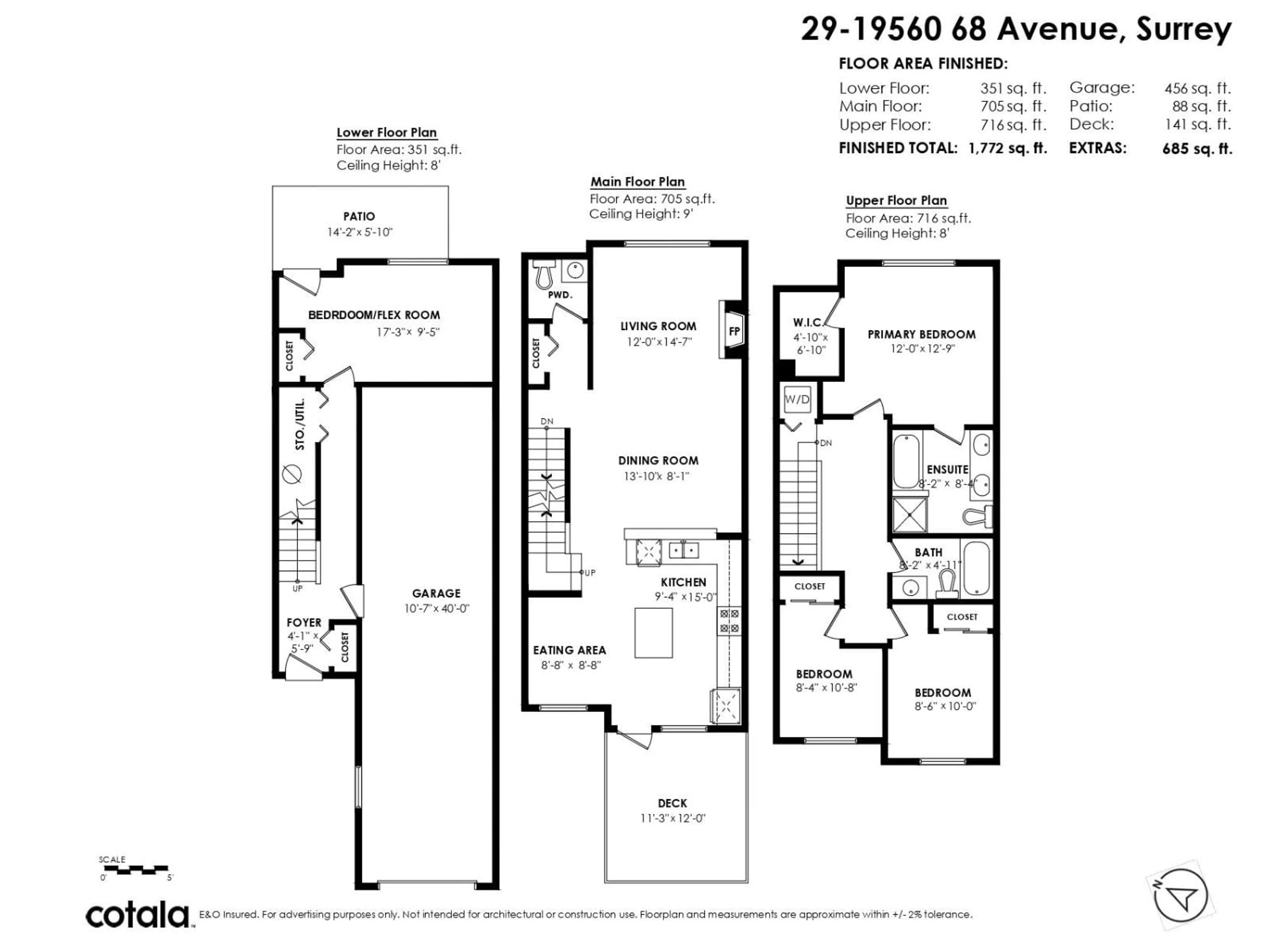 Floor plan for 29 - 19560 68 AVENUE, Surrey British Columbia V4N5Y5