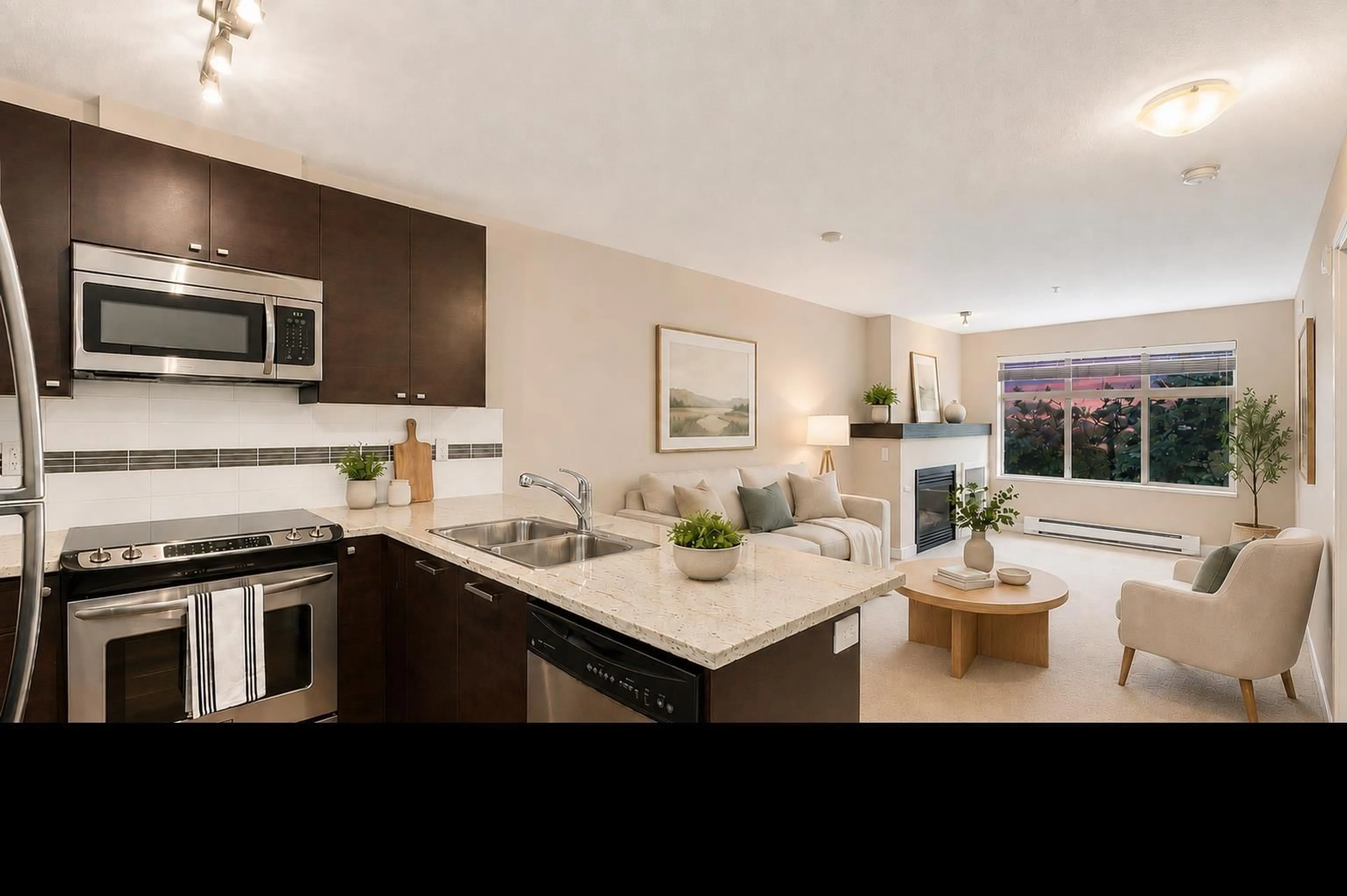 Open concept kitchen, unknown for 214 - 6500 194 STREET, Surrey British Columbia V4N5X4