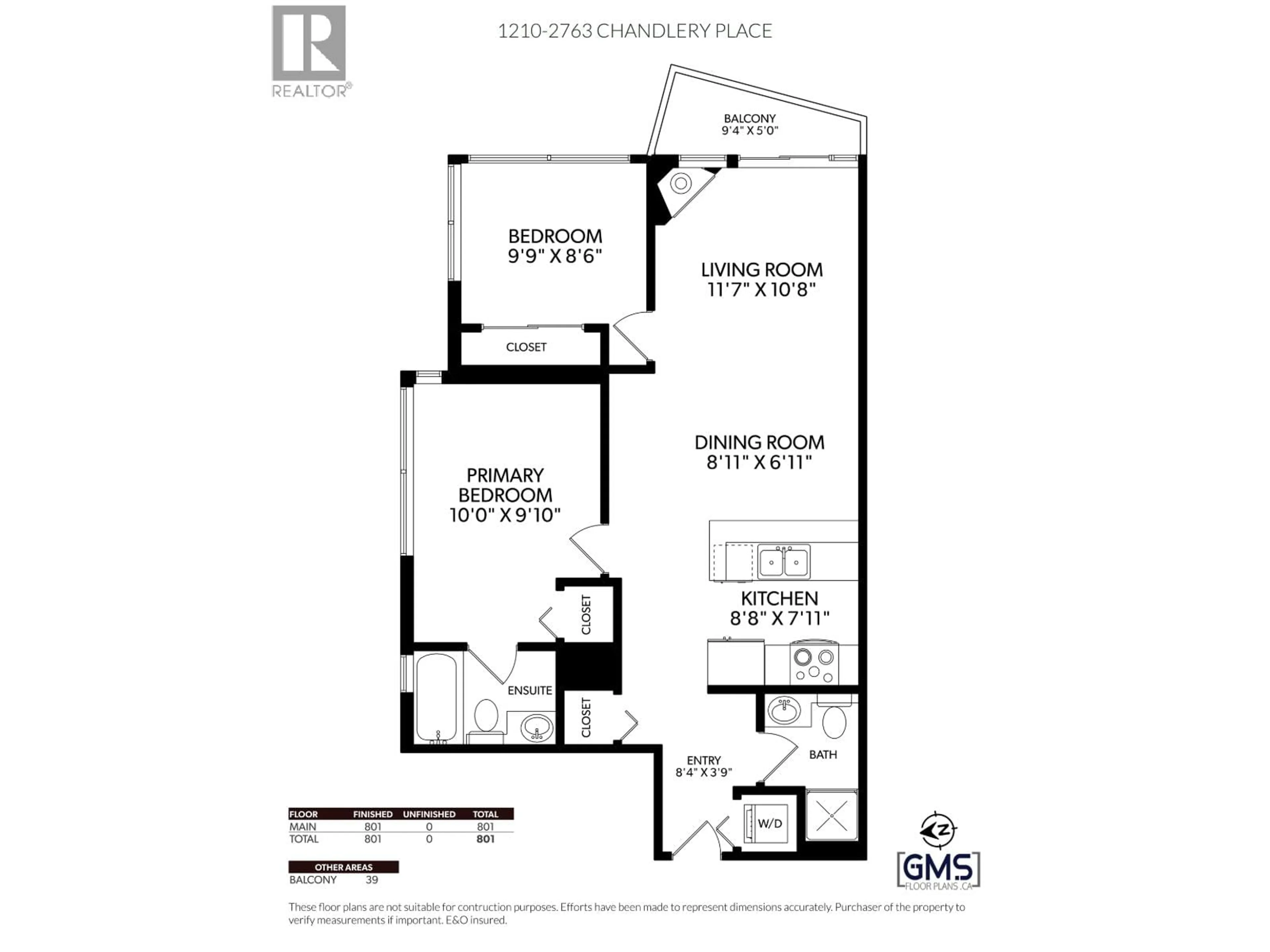 Floor plan for 1210 - 2763 CHANDLERY PLACE, Vancouver British Columbia V5S4V4