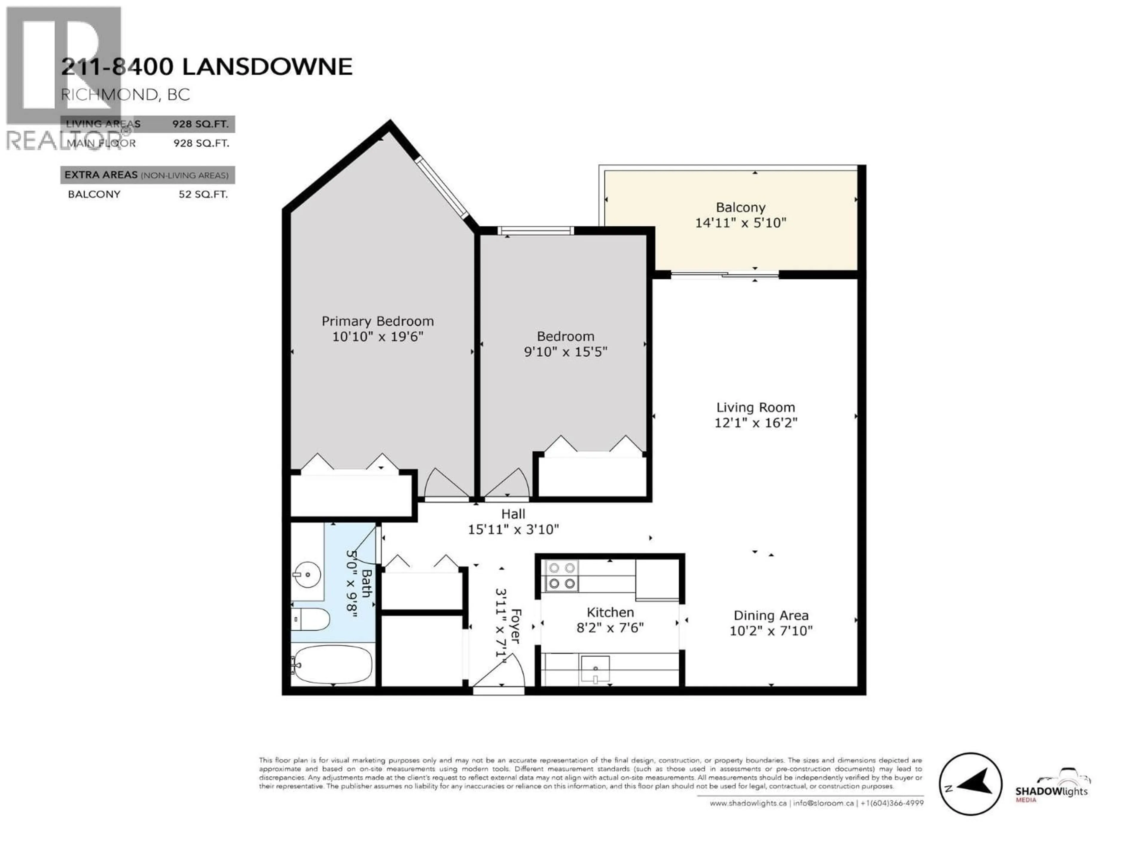 Floor plan for 211 - 8400 LANSDOWNE ROAD, Richmond British Columbia V6X3G3