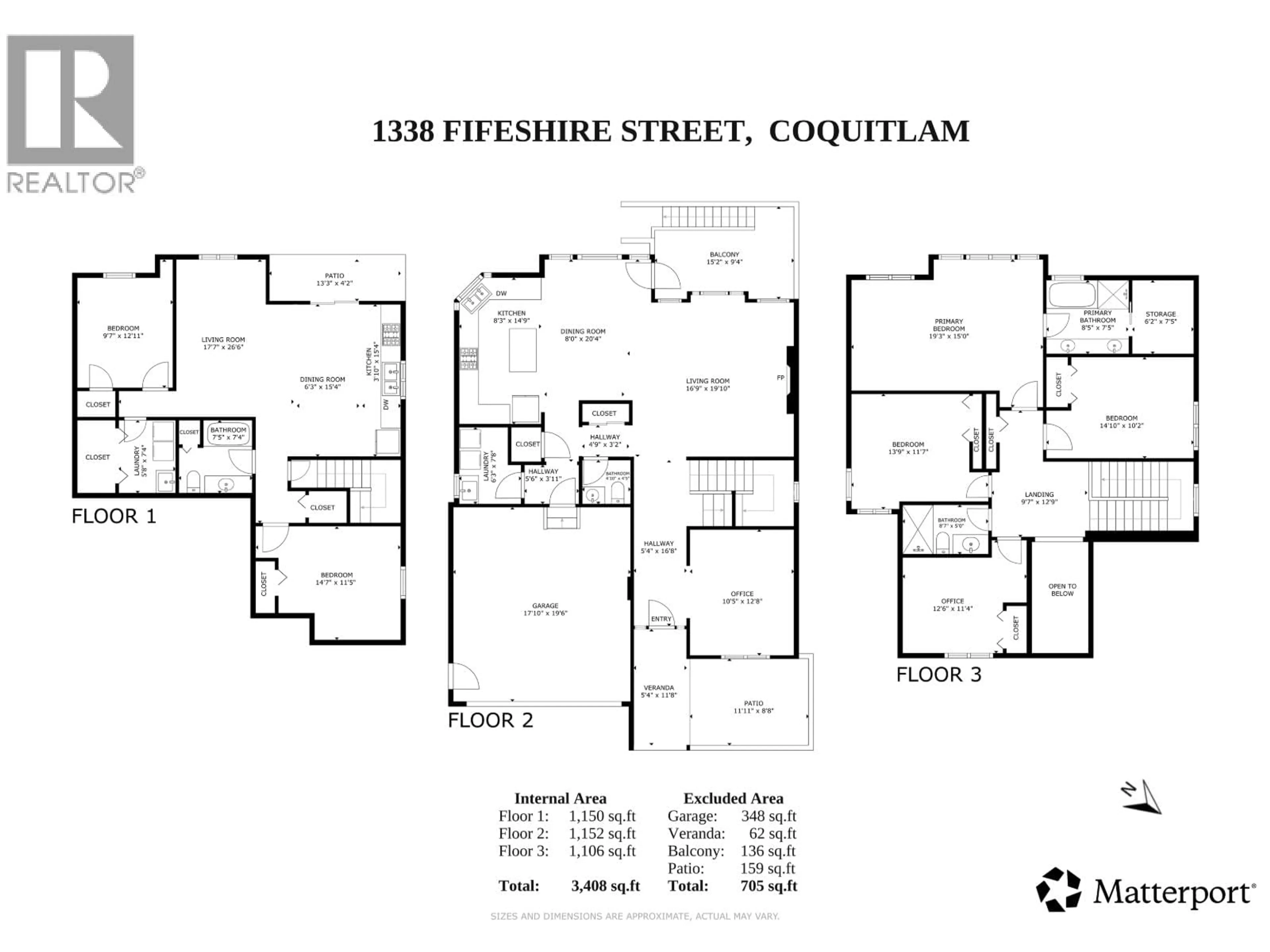 Floor plan for 1338 FIFESHIRE STREET, Coquitlam British Columbia V3E0C8