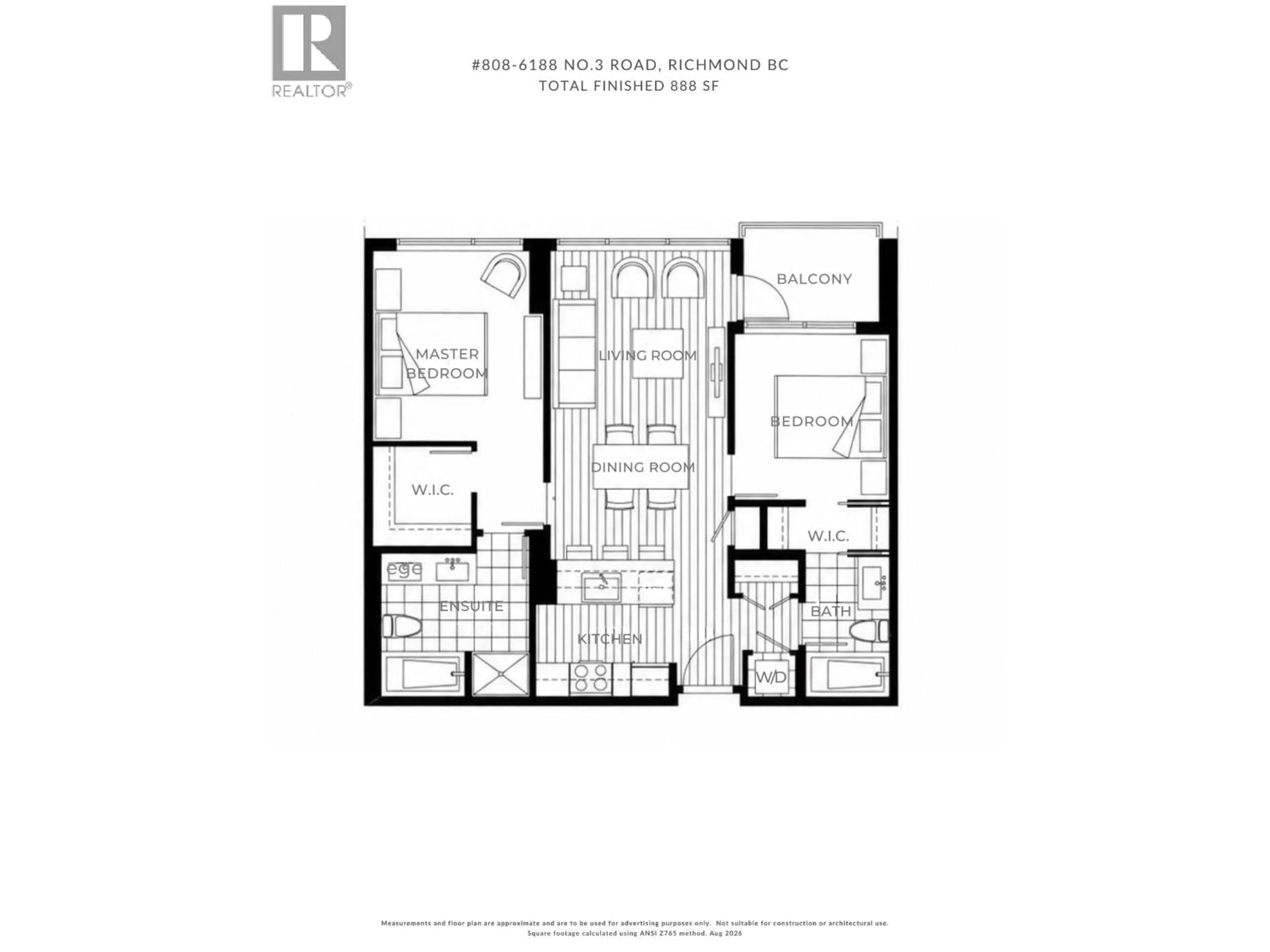 Floor plan for 808 - 6188 NO. 3 ROAD, Richmond British Columbia V6Y0J3