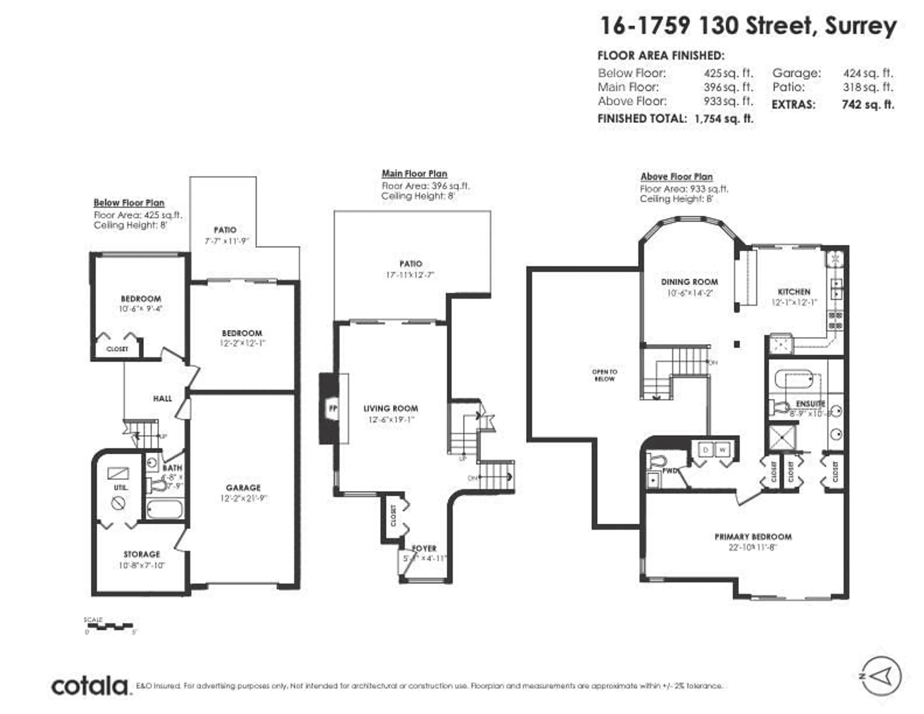 Floor plan for 16 - 1759 130 STREET, Surrey British Columbia V4A8R9