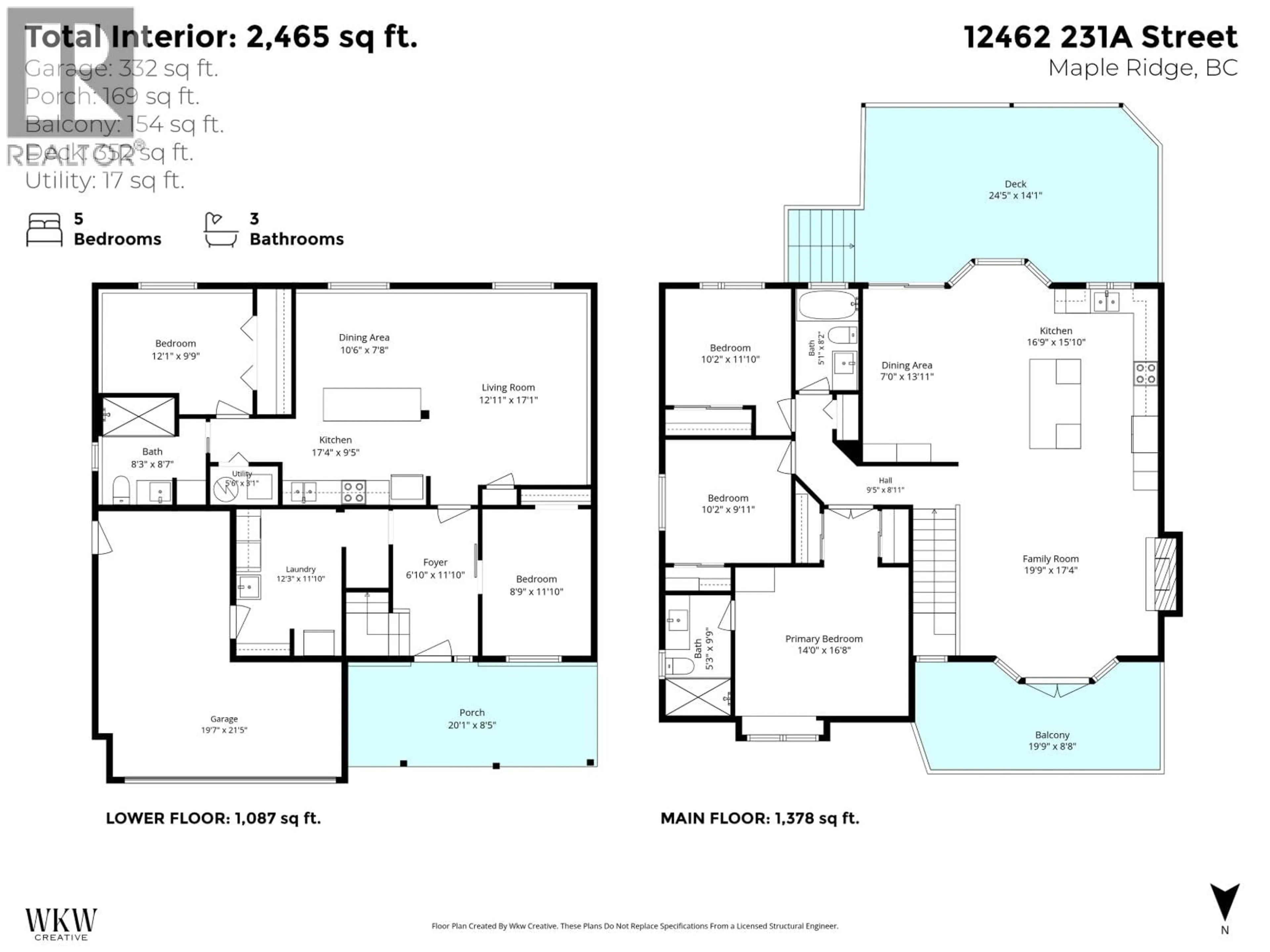 Floor plan for 12462 231A STREET, Maple Ridge British Columbia V2X0G1
