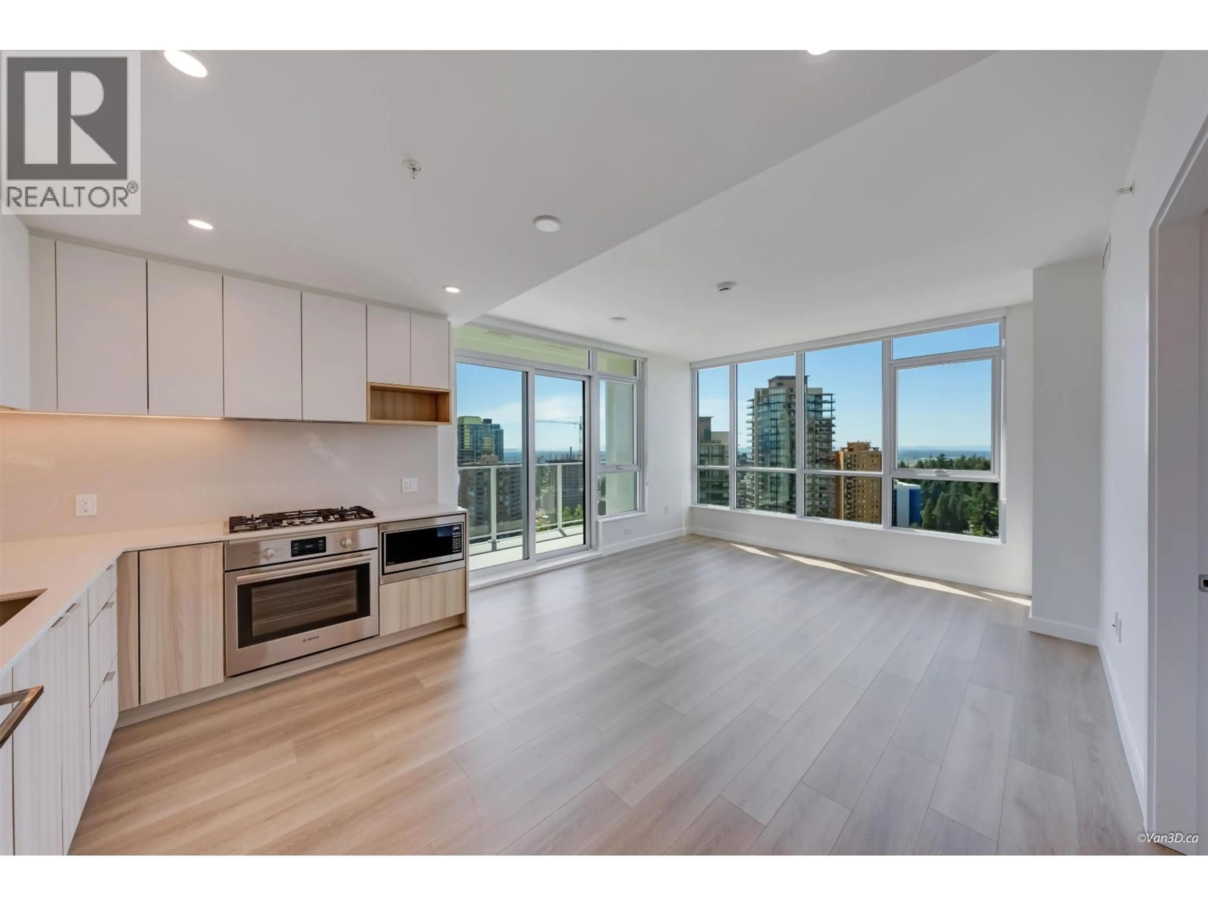 Open concept kitchen, wood/laminate floor for 2806 - 6087 WILSON AVENUE, Burnaby British Columbia V5H0M1