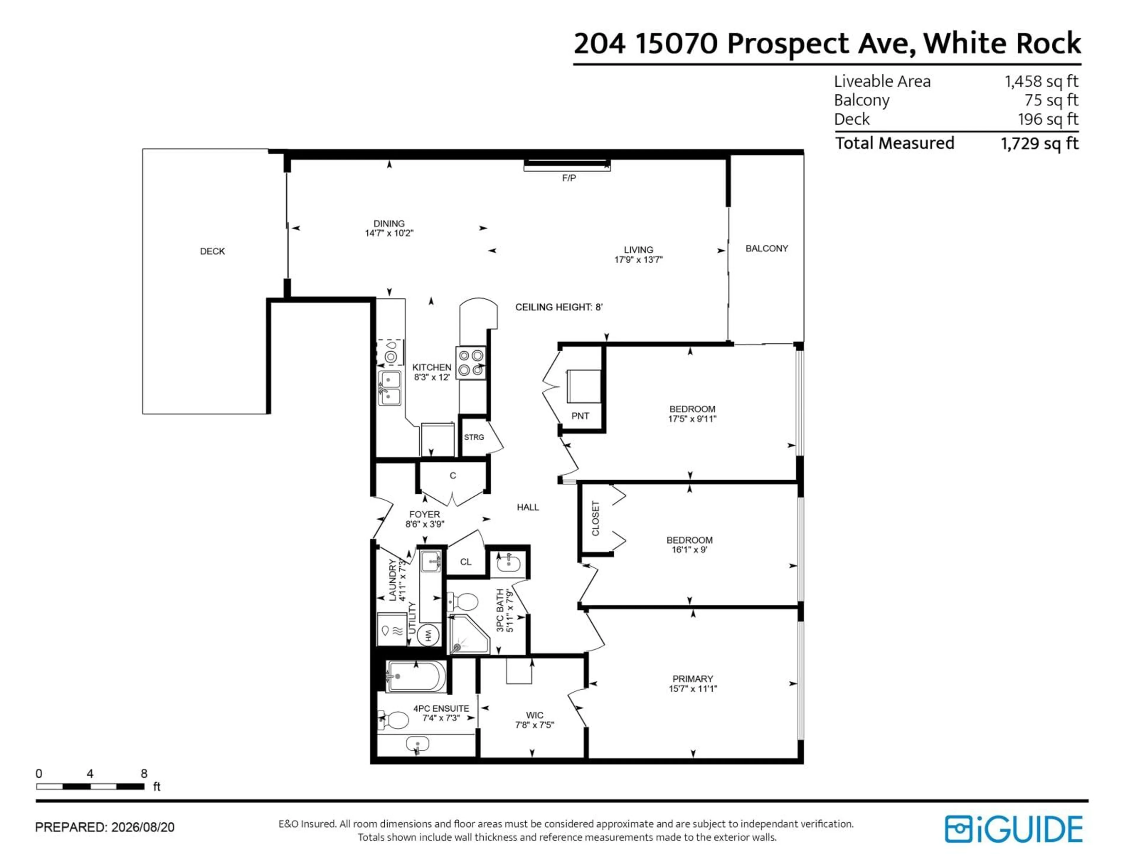 Floor plan for 204 - 15070 PROSPECT AVENUE, White Rock British Columbia V4B2B7