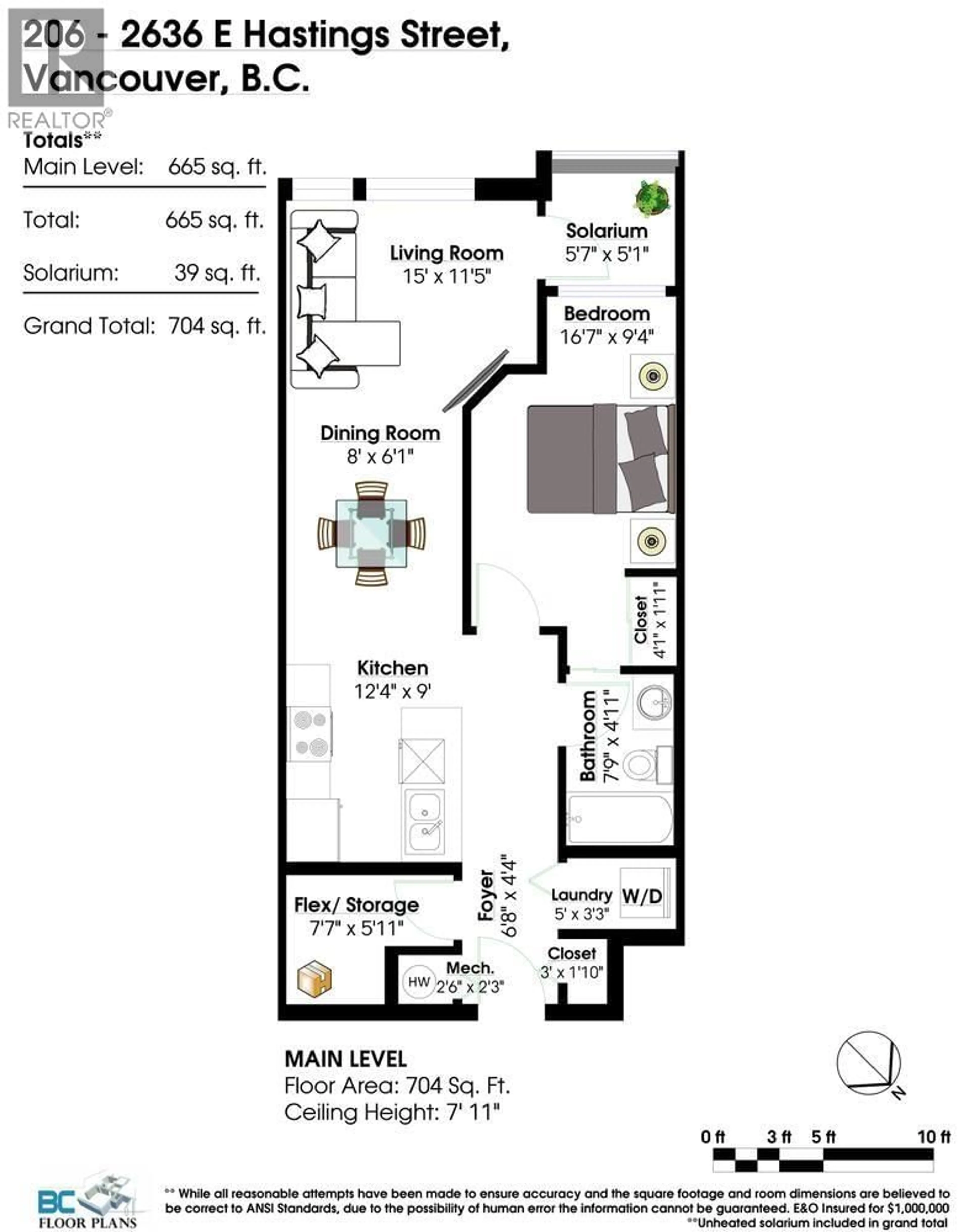 Floor plan for 206 - 2636 HASTINGS STREET, Vancouver British Columbia V5K0A4