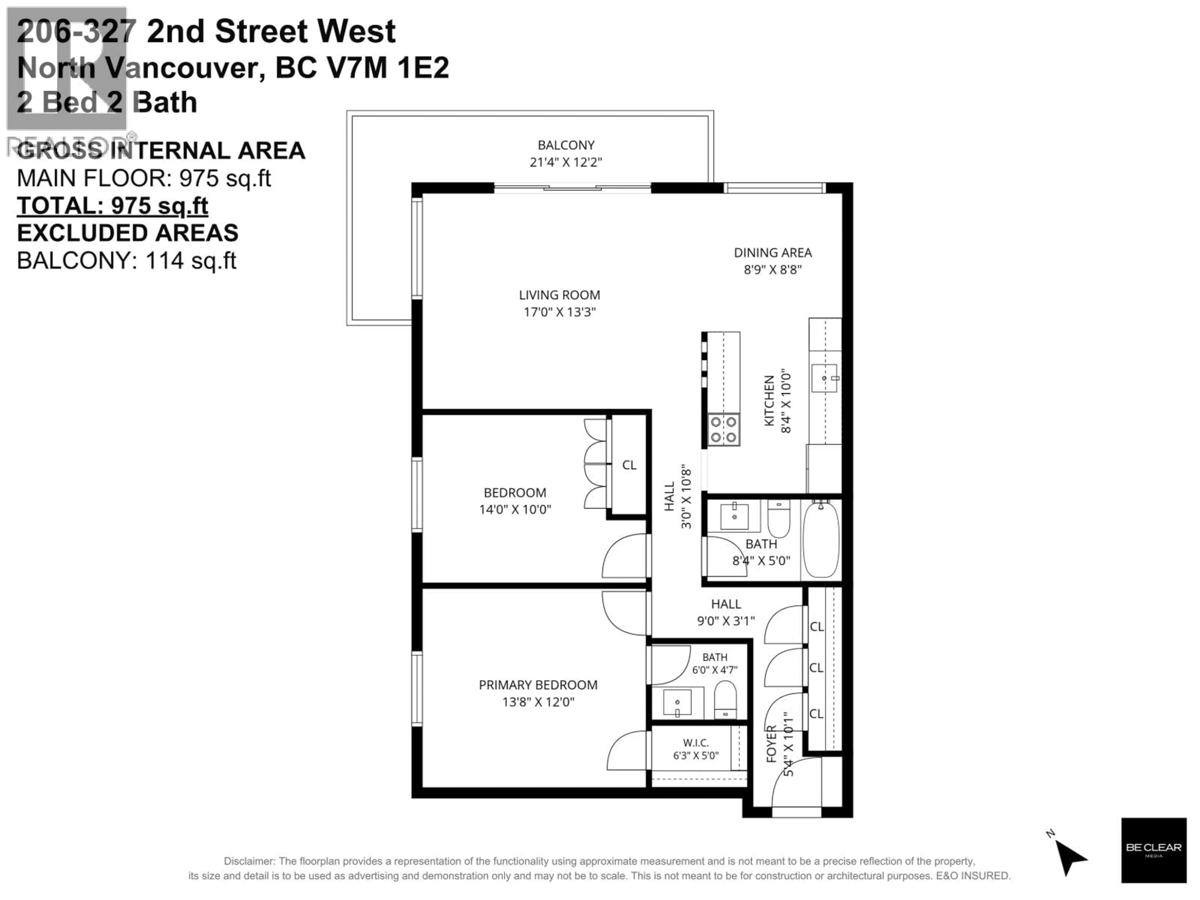 Floor plan for 206 - 327 2ND STREET, North Vancouver British Columbia V7M1E2