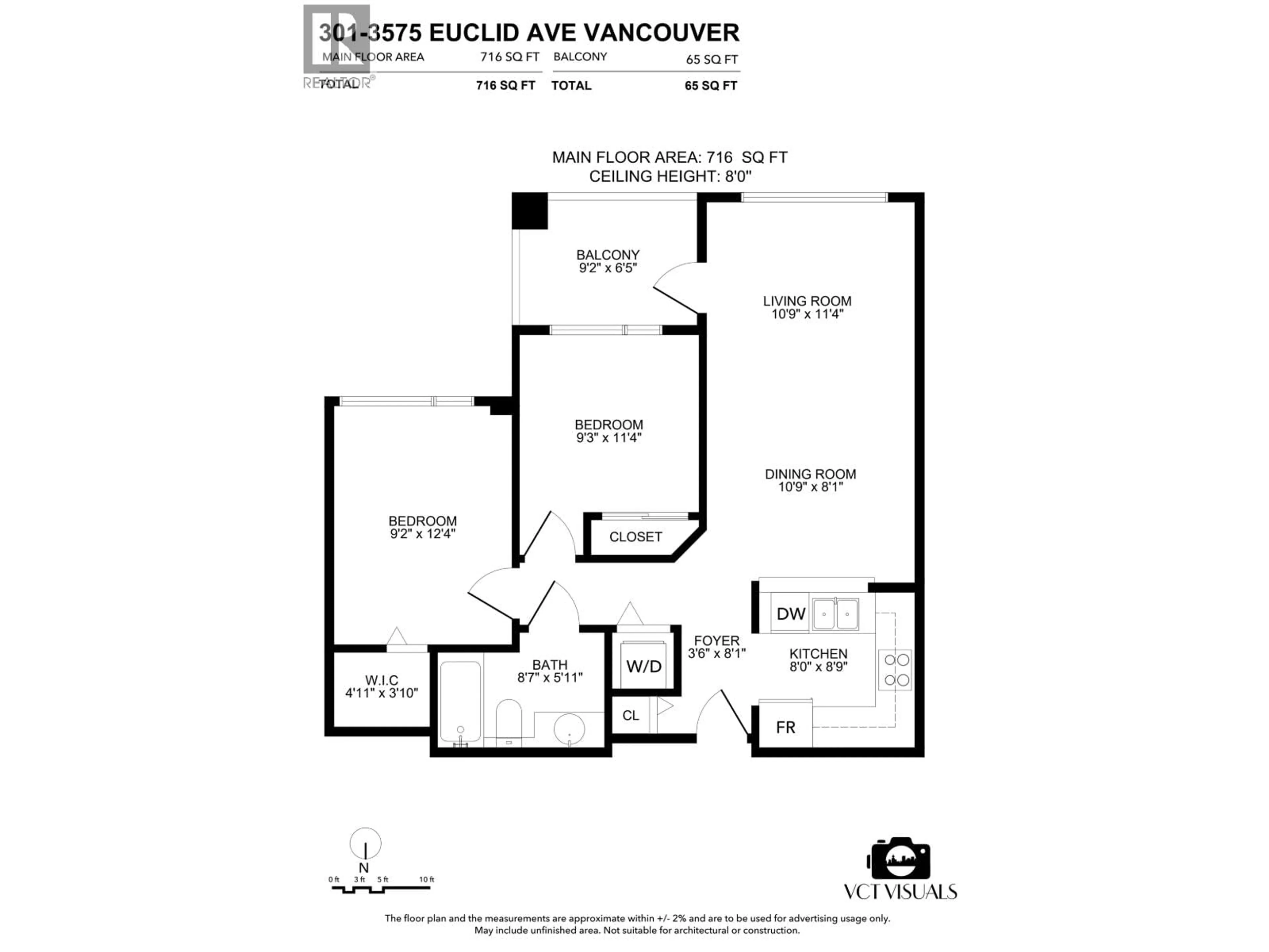 Floor plan for 301 - 3575 EUCLID AVENUE AVENUE, Vancouver British Columbia V5R6H5