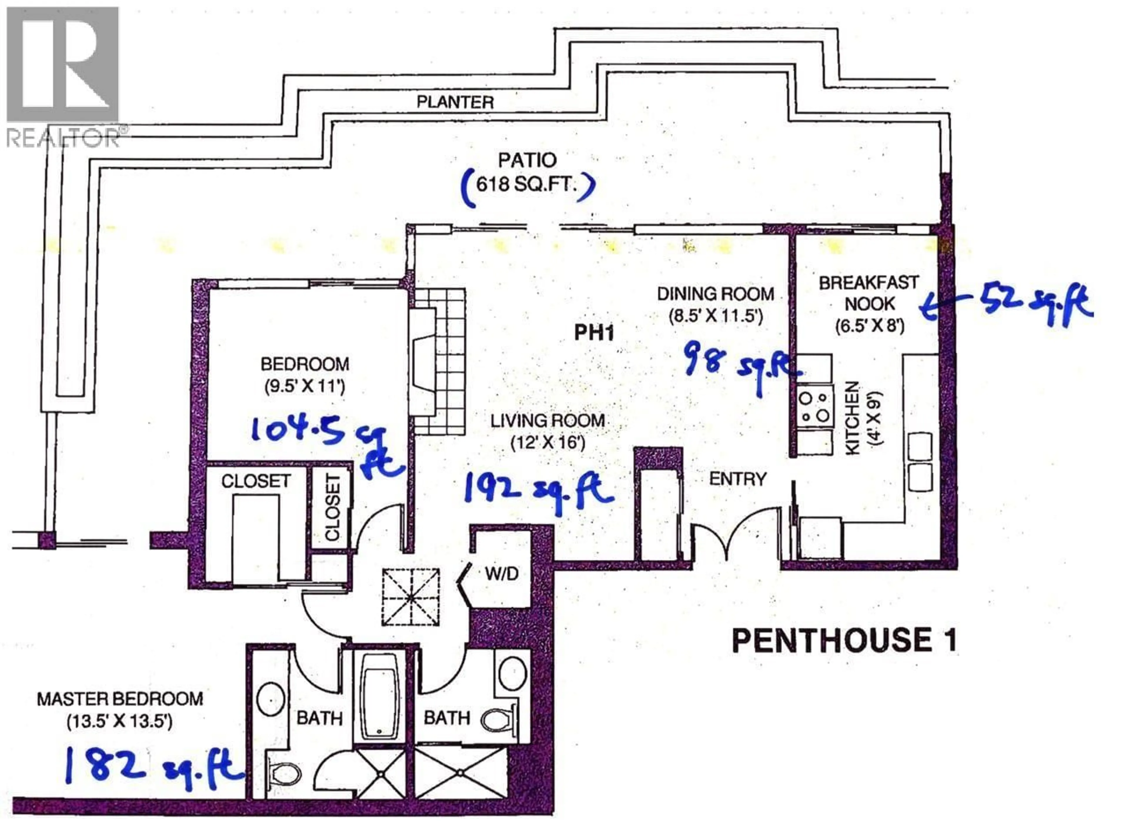 Floor plan for PH1 - 2438 HEATHER STREET, Vancouver British Columbia V5Z3H9
