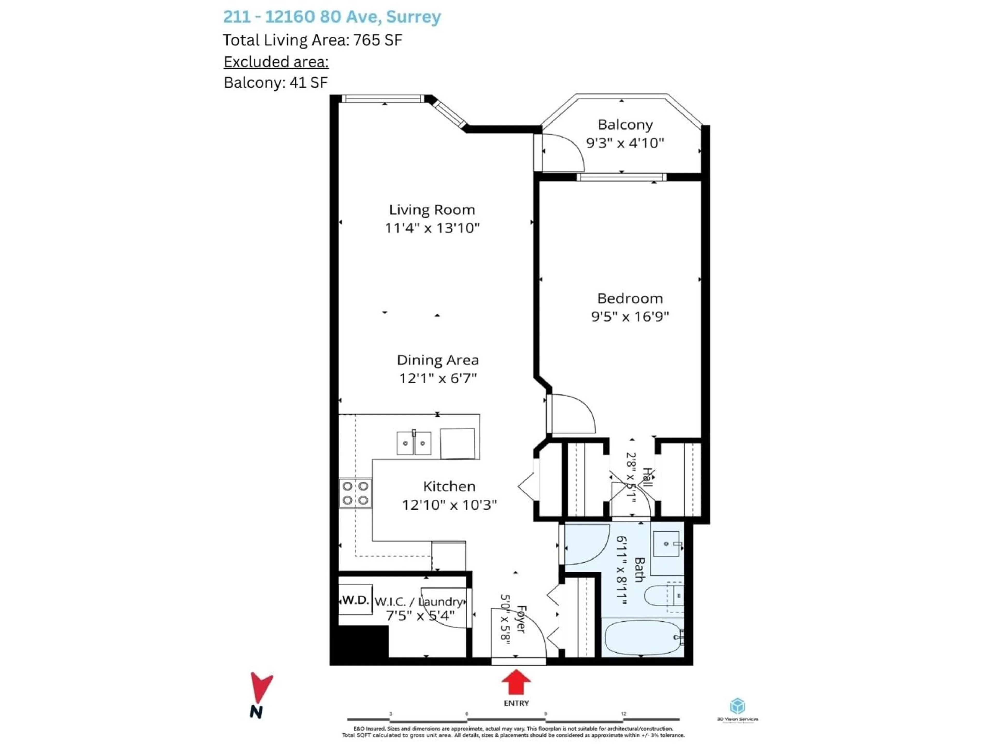 Floor plan for 211 - 12160 80 AVENUE, Surrey British Columbia V3W0V3