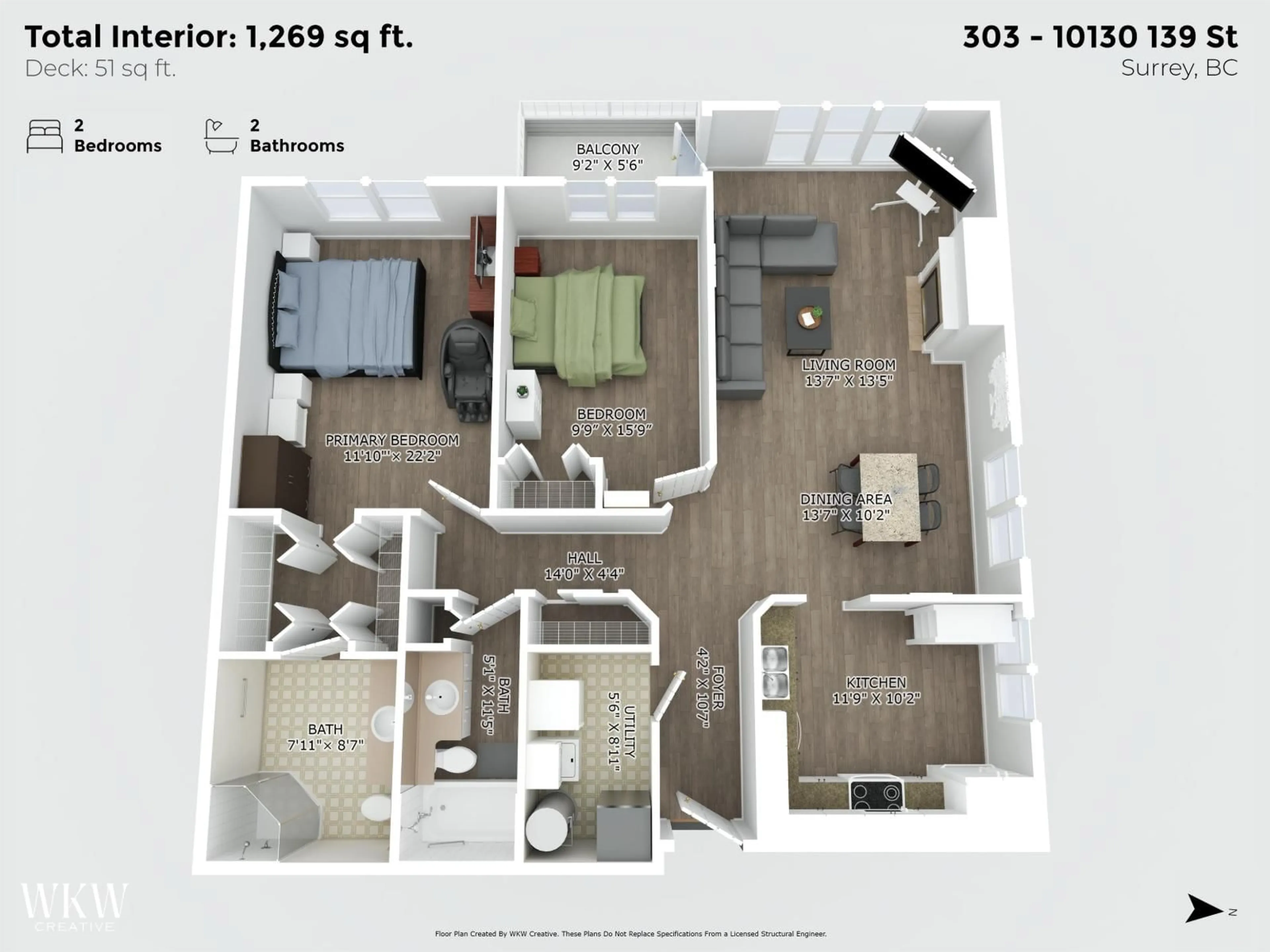 Floor plan for 303 - 10130 139 STREET, Surrey British Columbia V3T4L4