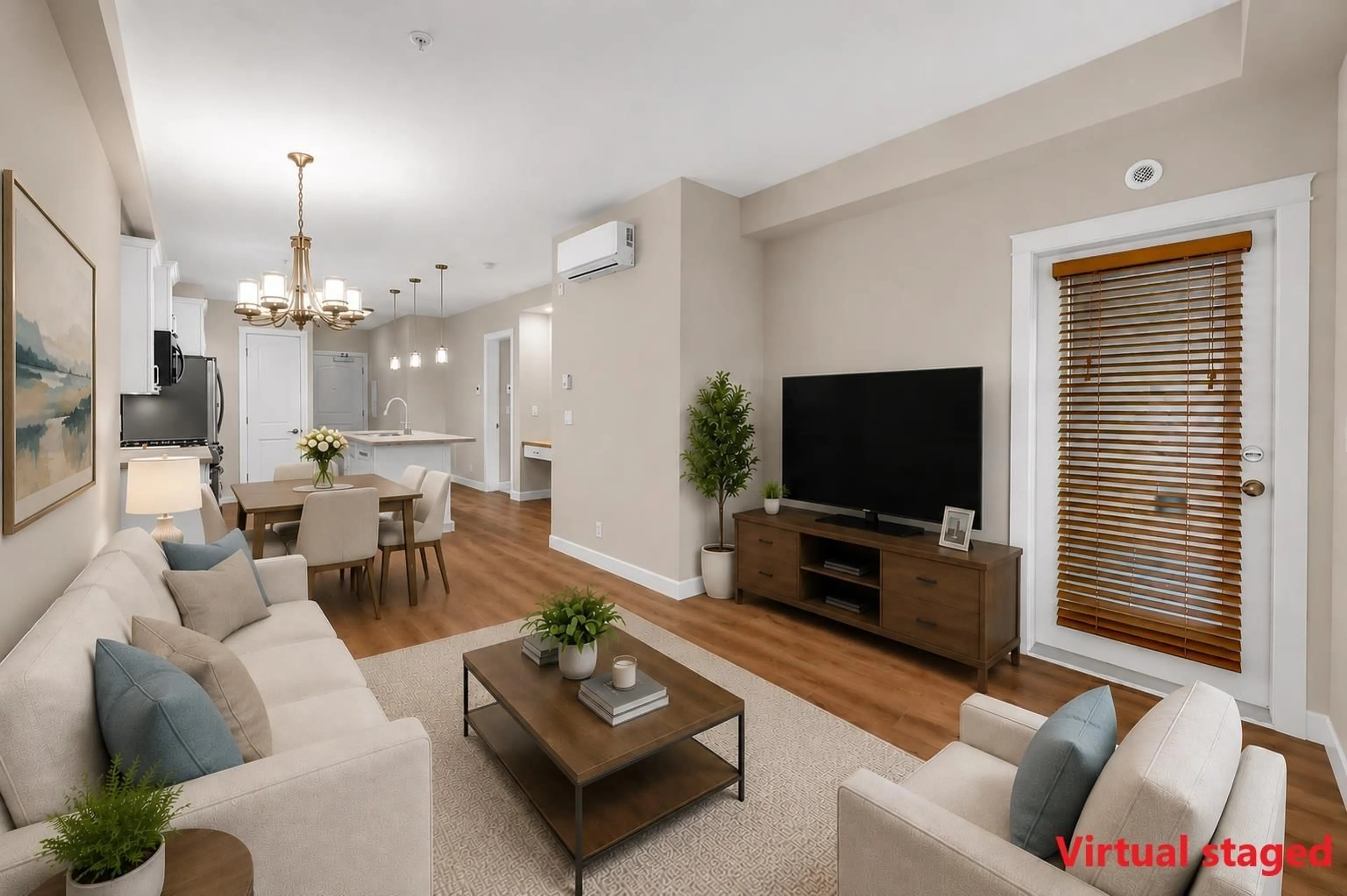 Living room with furniture, wood/laminate floor for 201 - 20328 86 AVENUE, Langley British Columbia V2Y3L5