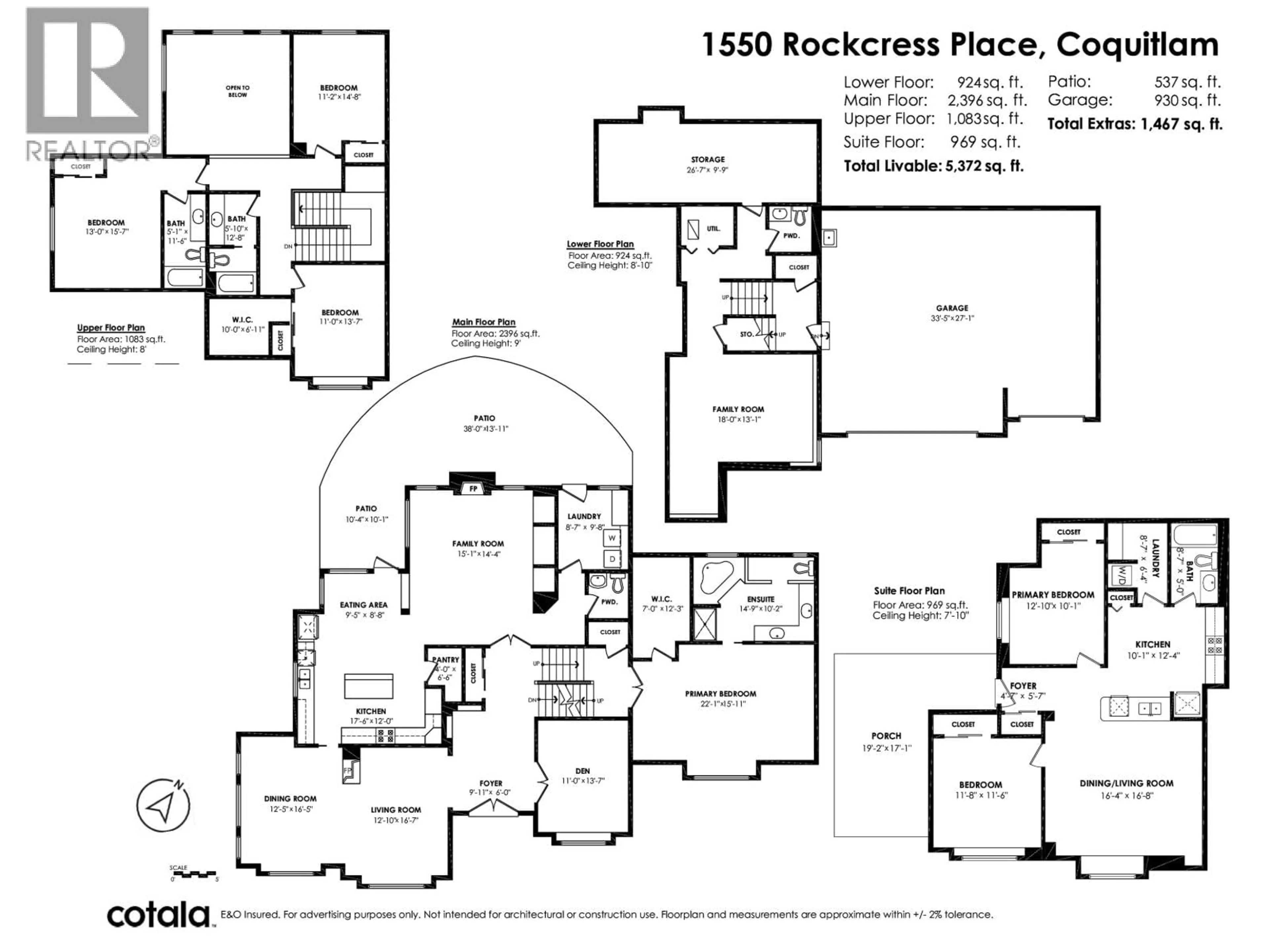 Floor plan for 1550 ROCKCRESS PLACE, Coquitlam British Columbia V3E2Y1