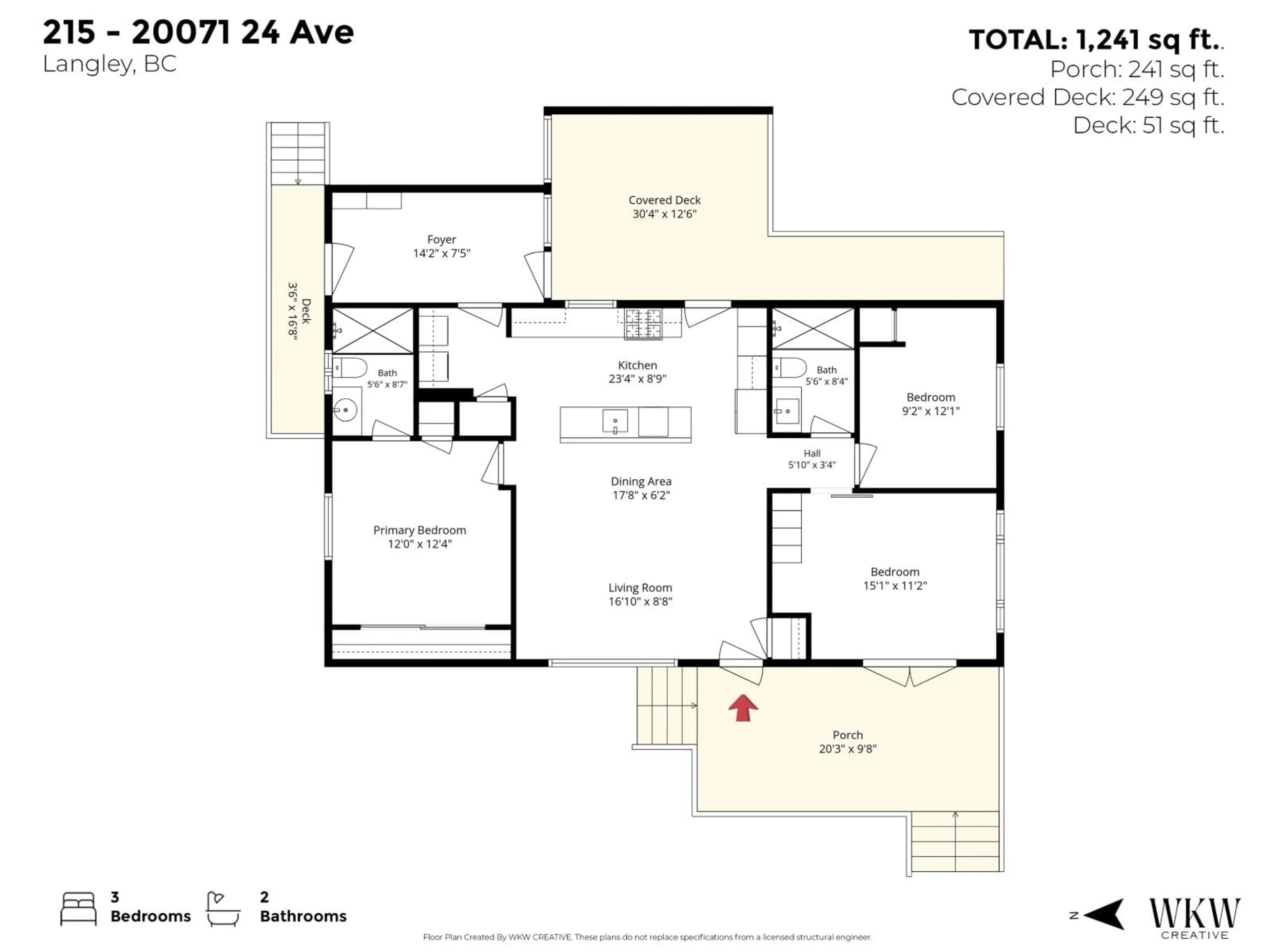 Floor plan for 215 - 20071 24 AVENUE, Langley British Columbia V2Z2A1