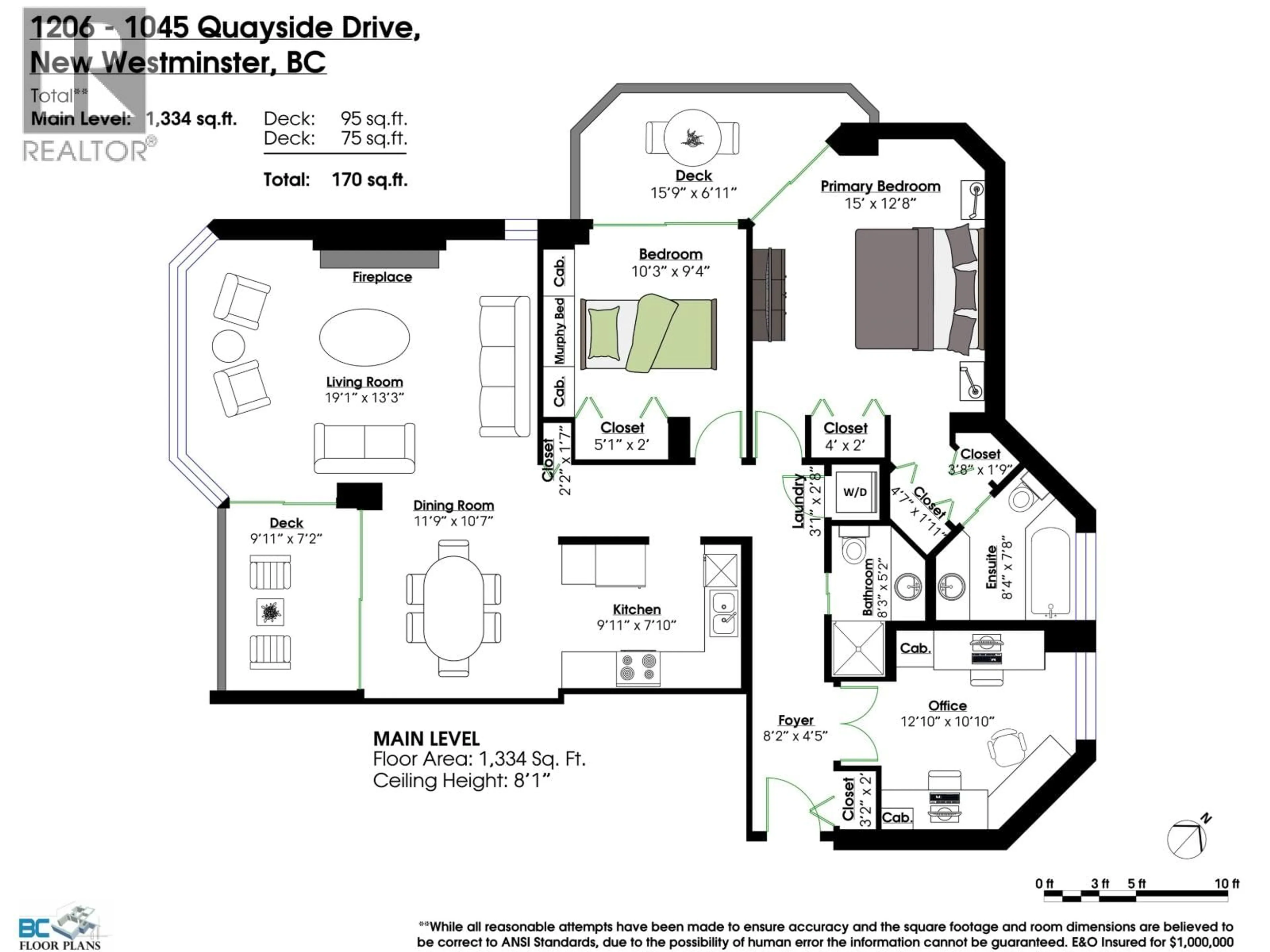 Floor plan for 1206 - 1045 QUAYSIDE DRIVE, New Westminster British Columbia V3M6C9