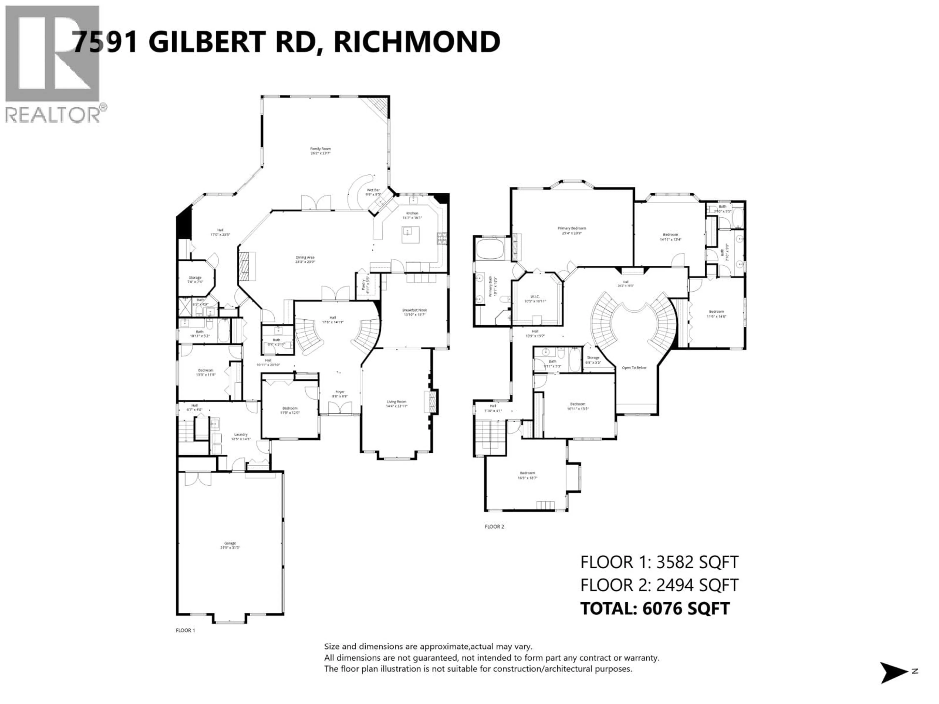 Floor plan for 7591 GILBERT ROAD, Richmond British Columbia V7C3W6