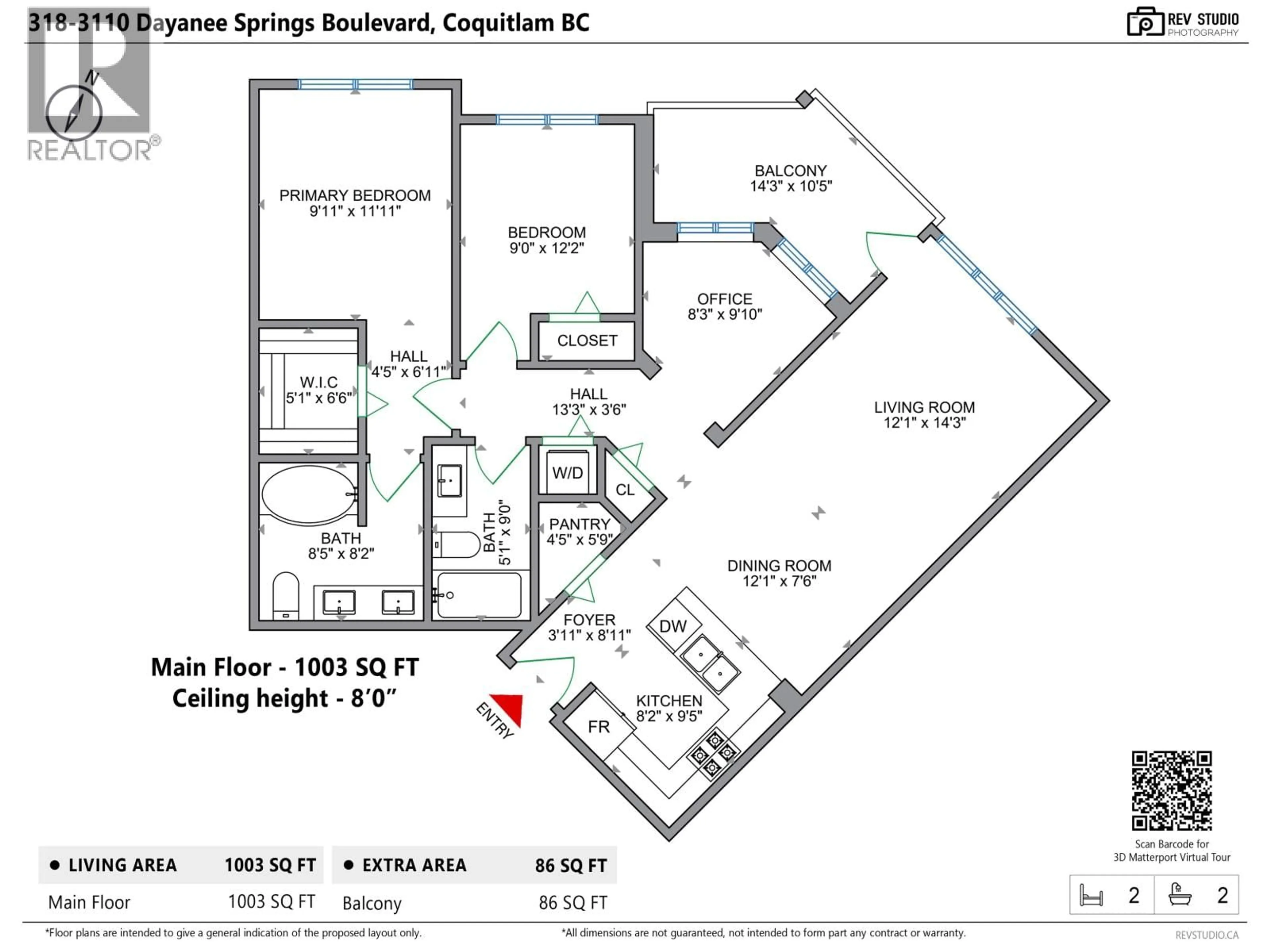 Floor plan for 318 - 3110 DAVANEE SPRINGS BOULEVARD, Coquitlam British Columbia V3E0B4