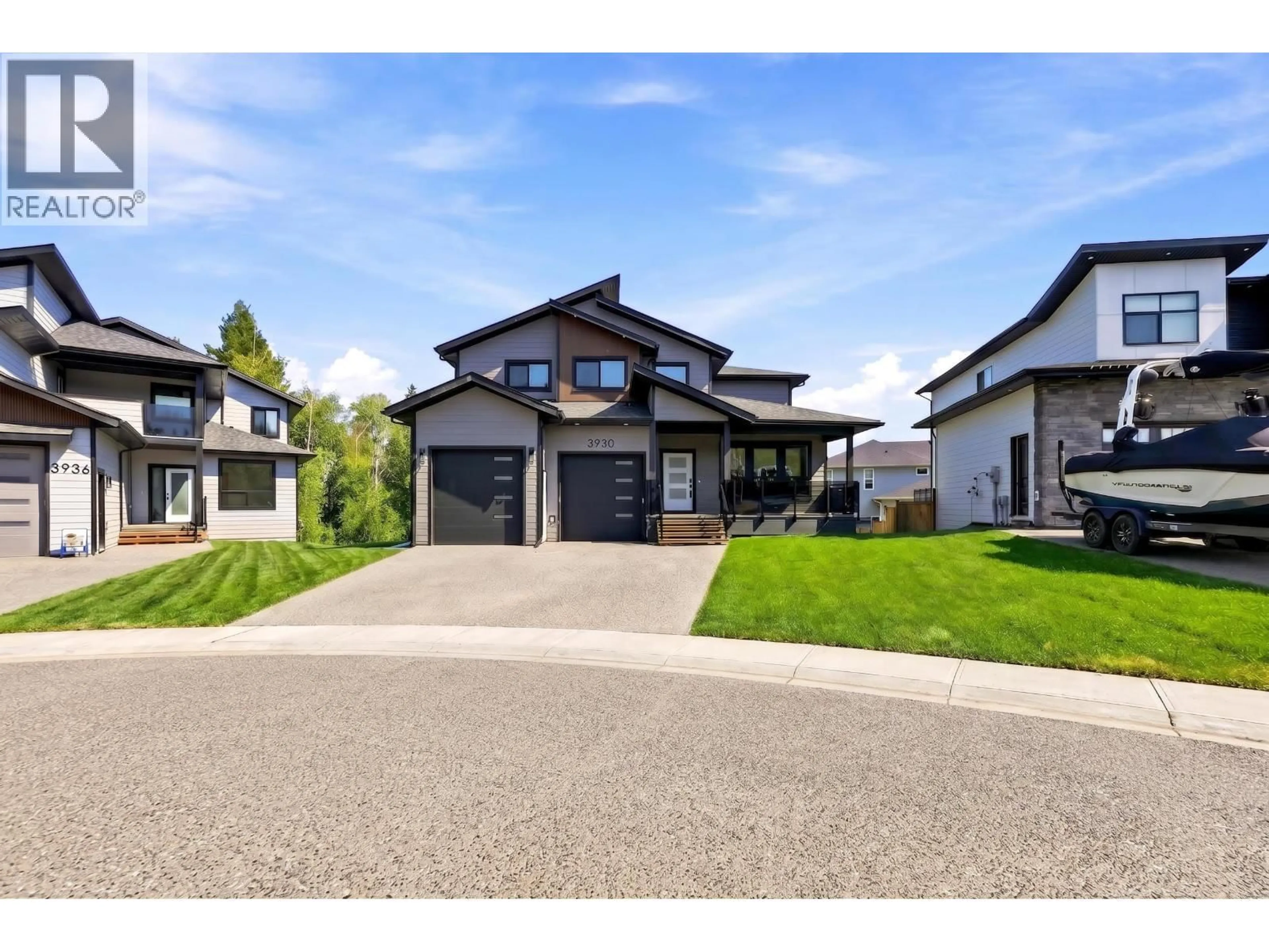 Home with vinyl exterior material, street for 3930 ESTABROOK COURT, Prince George British Columbia V2N0G3