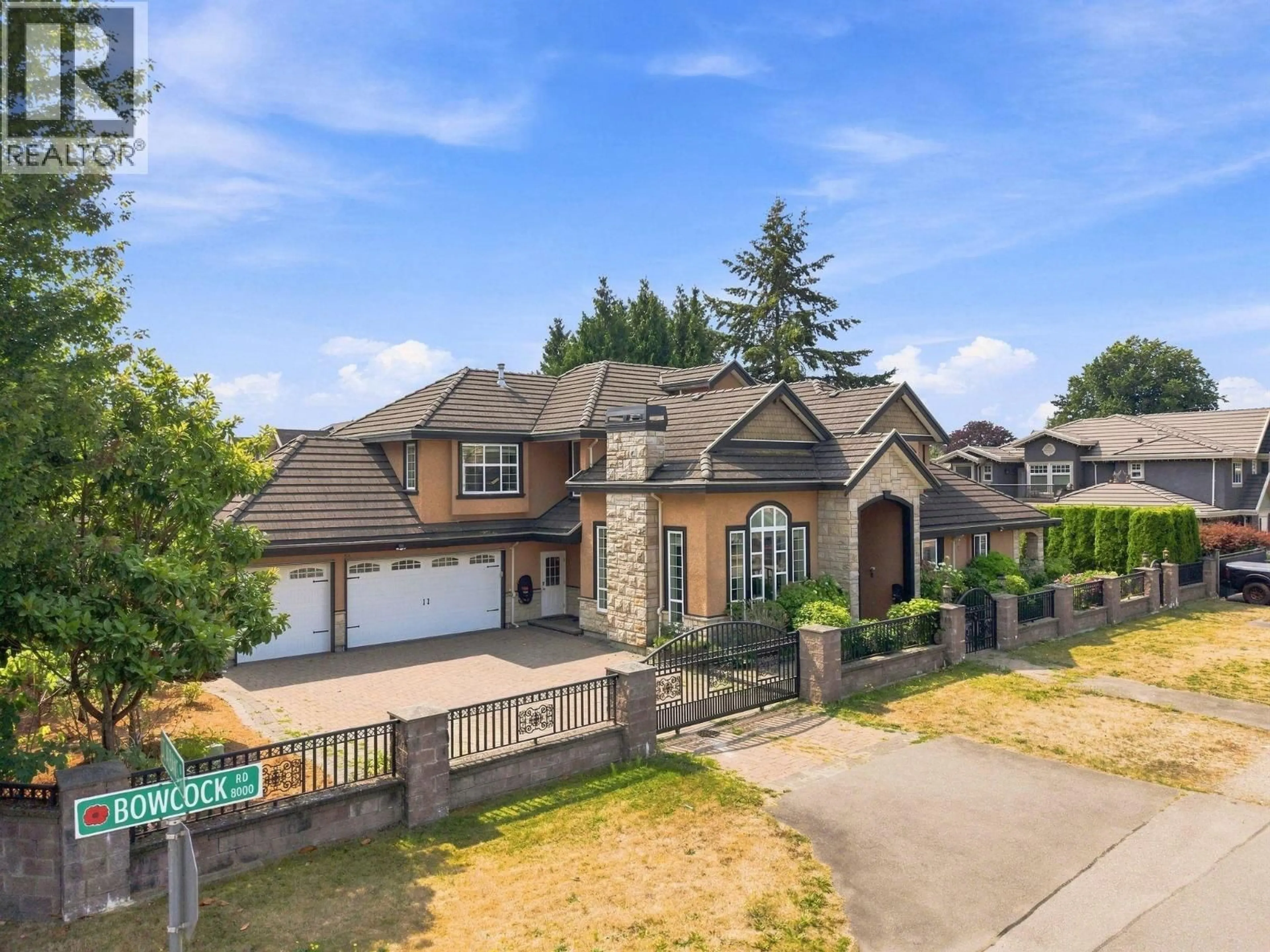 A pic from outside/outdoor area/front of a property/back of a property/a pic from drone, street for 8328 BOWCOCK ROAD, Richmond British Columbia V6Y1C2