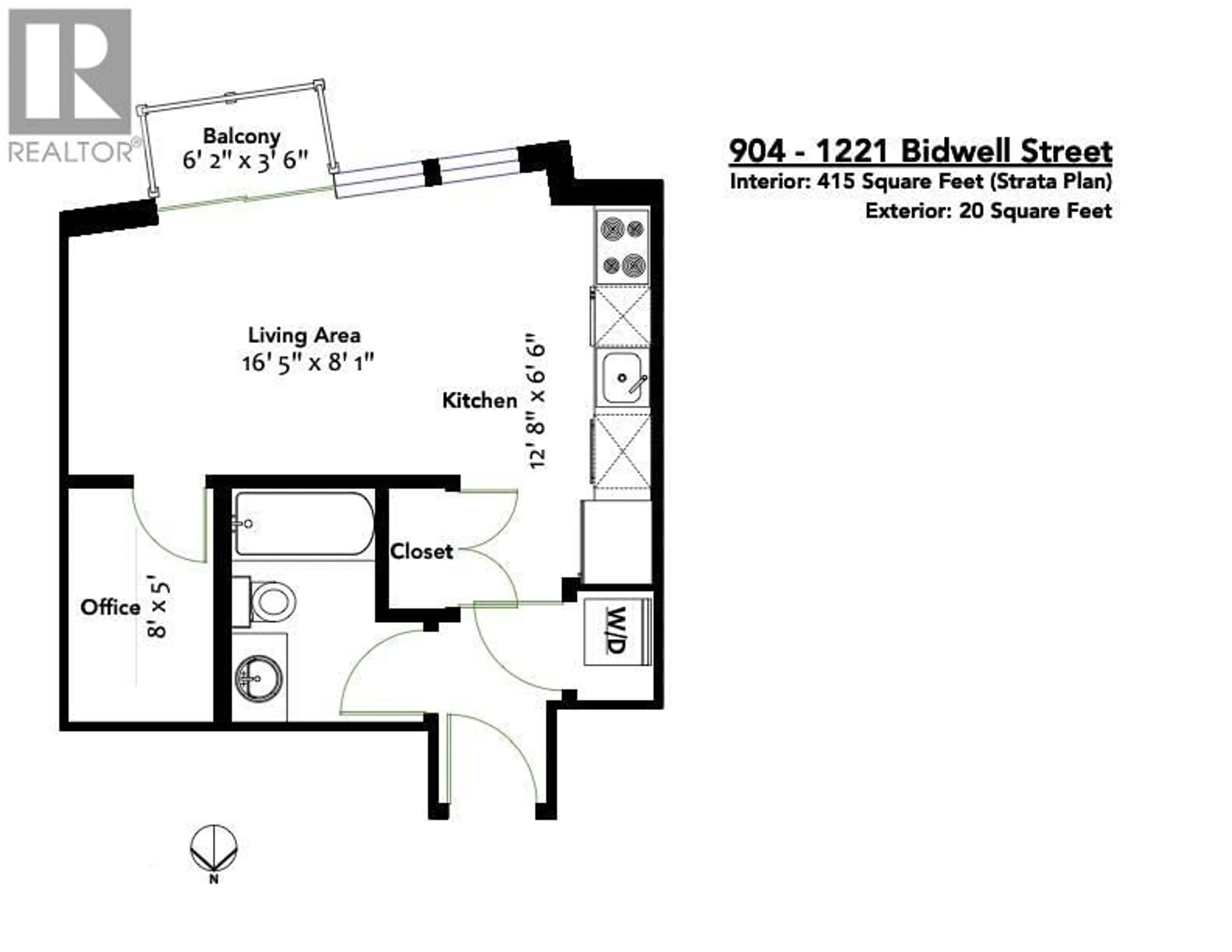 Floor plan for 904 - 1221 BIDWELL STREET, Vancouver British Columbia V6G0B1