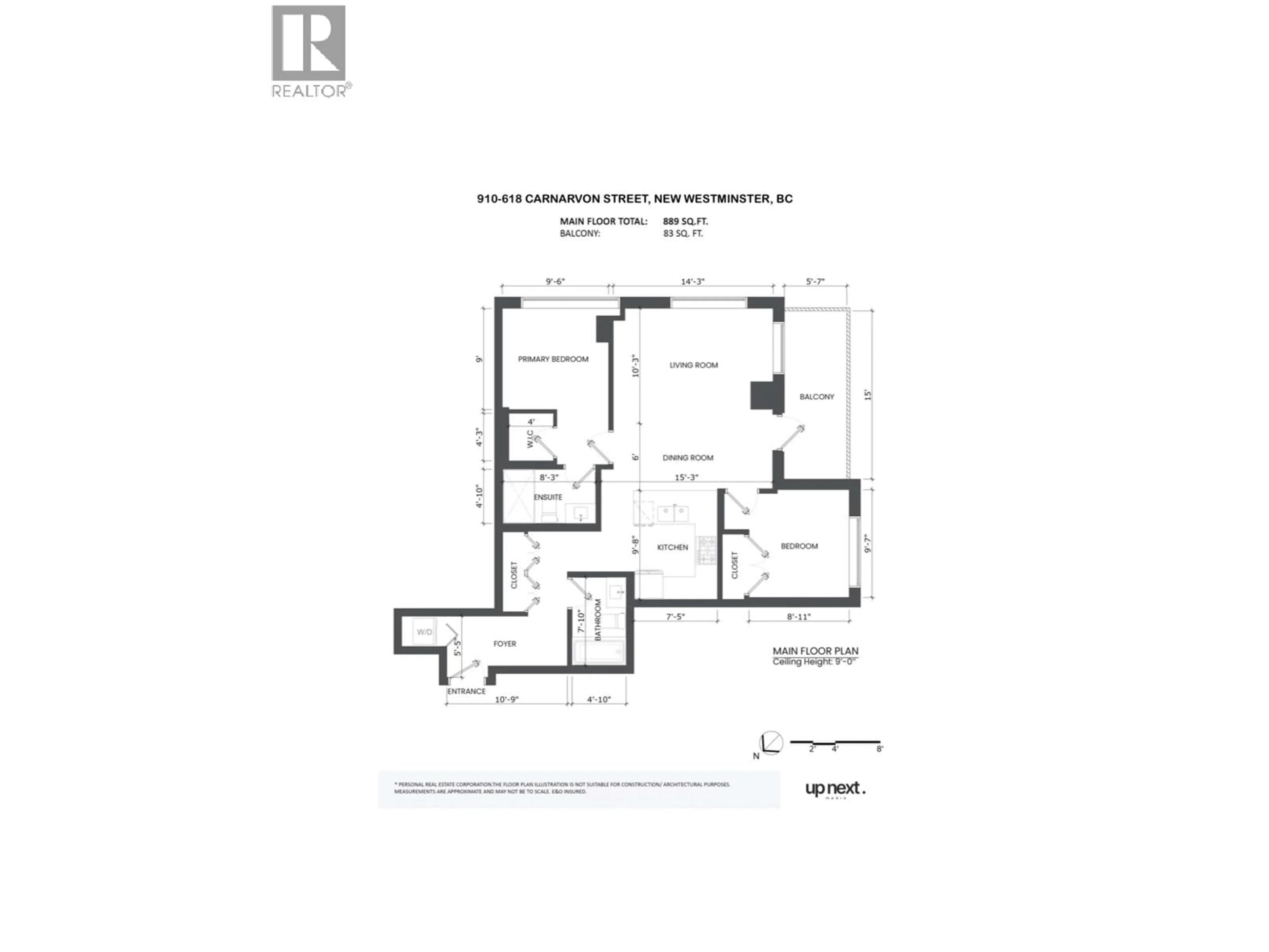 Floor plan for 910 - 618 CARNARVON STREET, New Westminster British Columbia V3M0N9