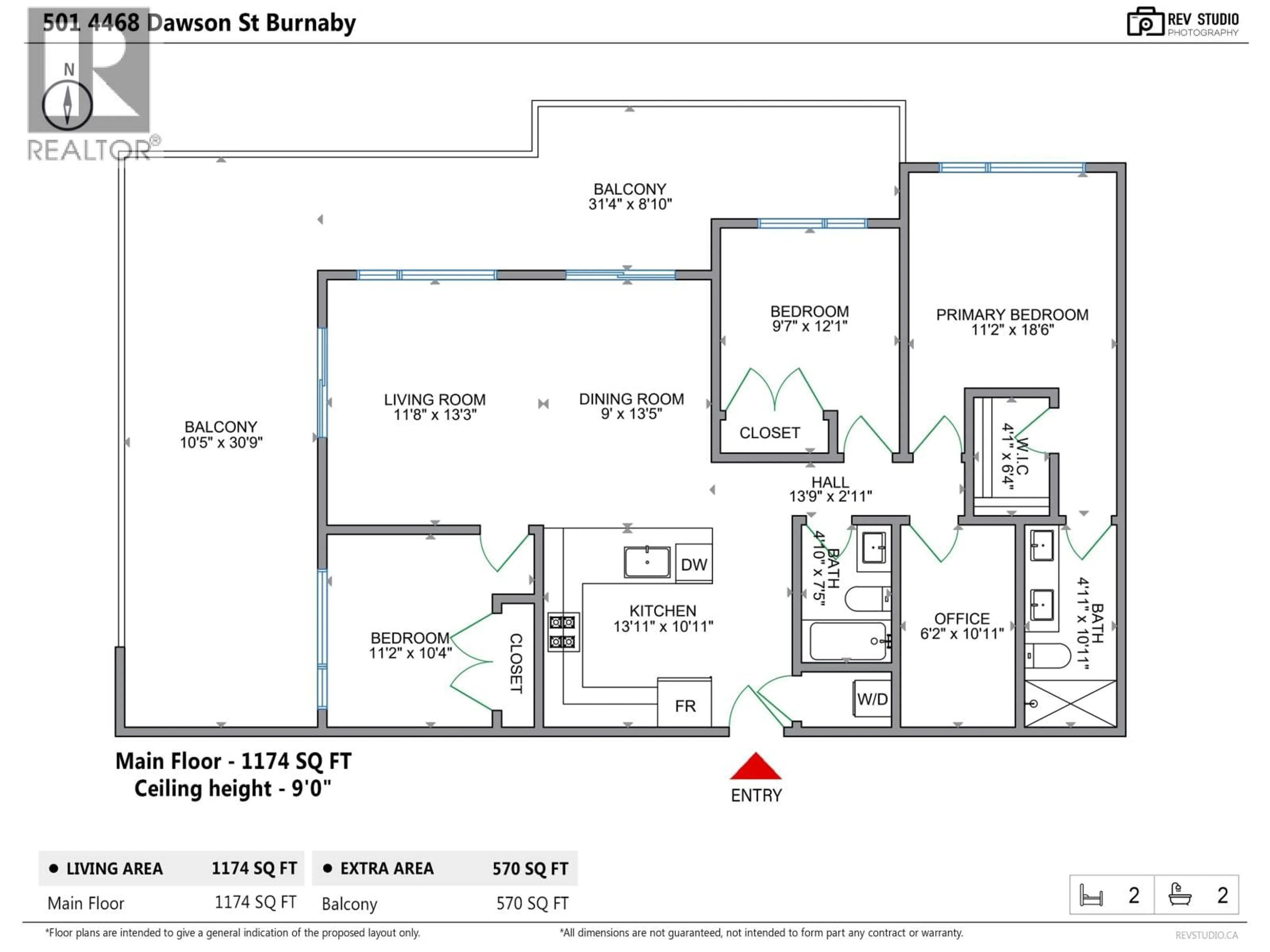 Floor plan for 501 - 4468 DAWSON STREET, Burnaby British Columbia V5C0J9