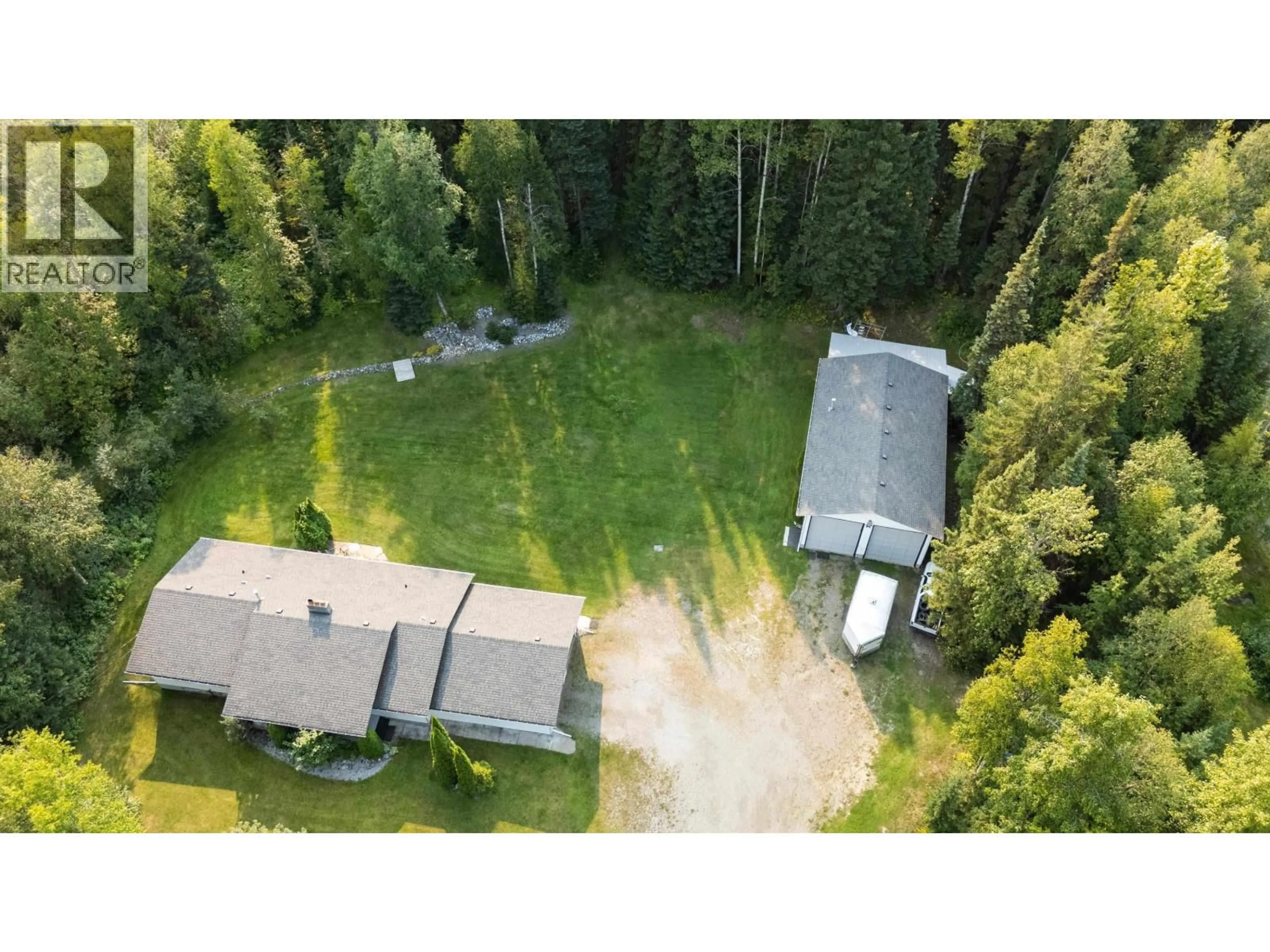 A pic from outside/outdoor area/front of a property/back of a property/a pic from drone, forest/trees view for 9951 BELMONT ROAD, Prince George British Columbia V2K5T9