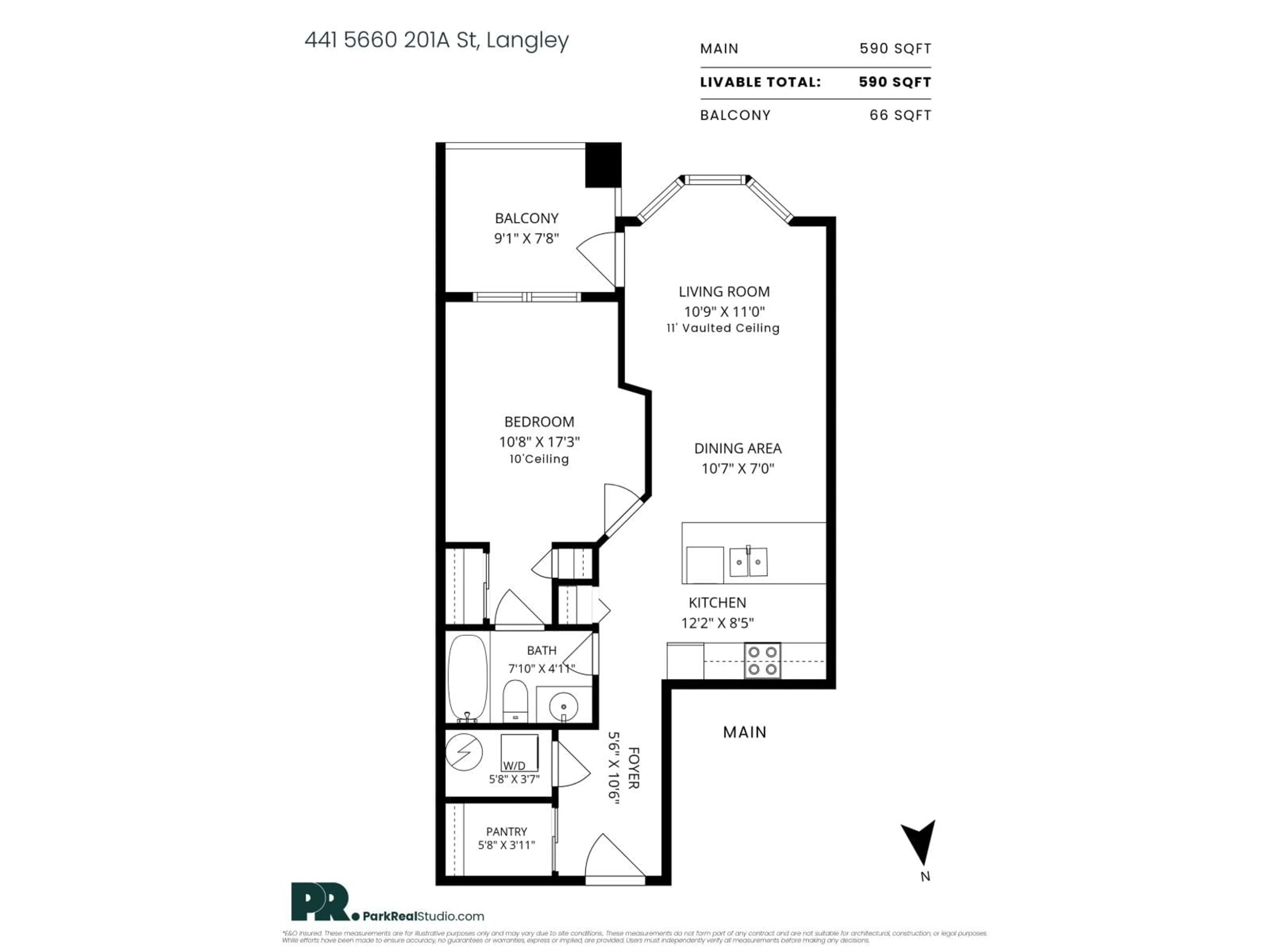 Floor plan for 441 - 5660 201A STREET, Langley British Columbia V3A0B4