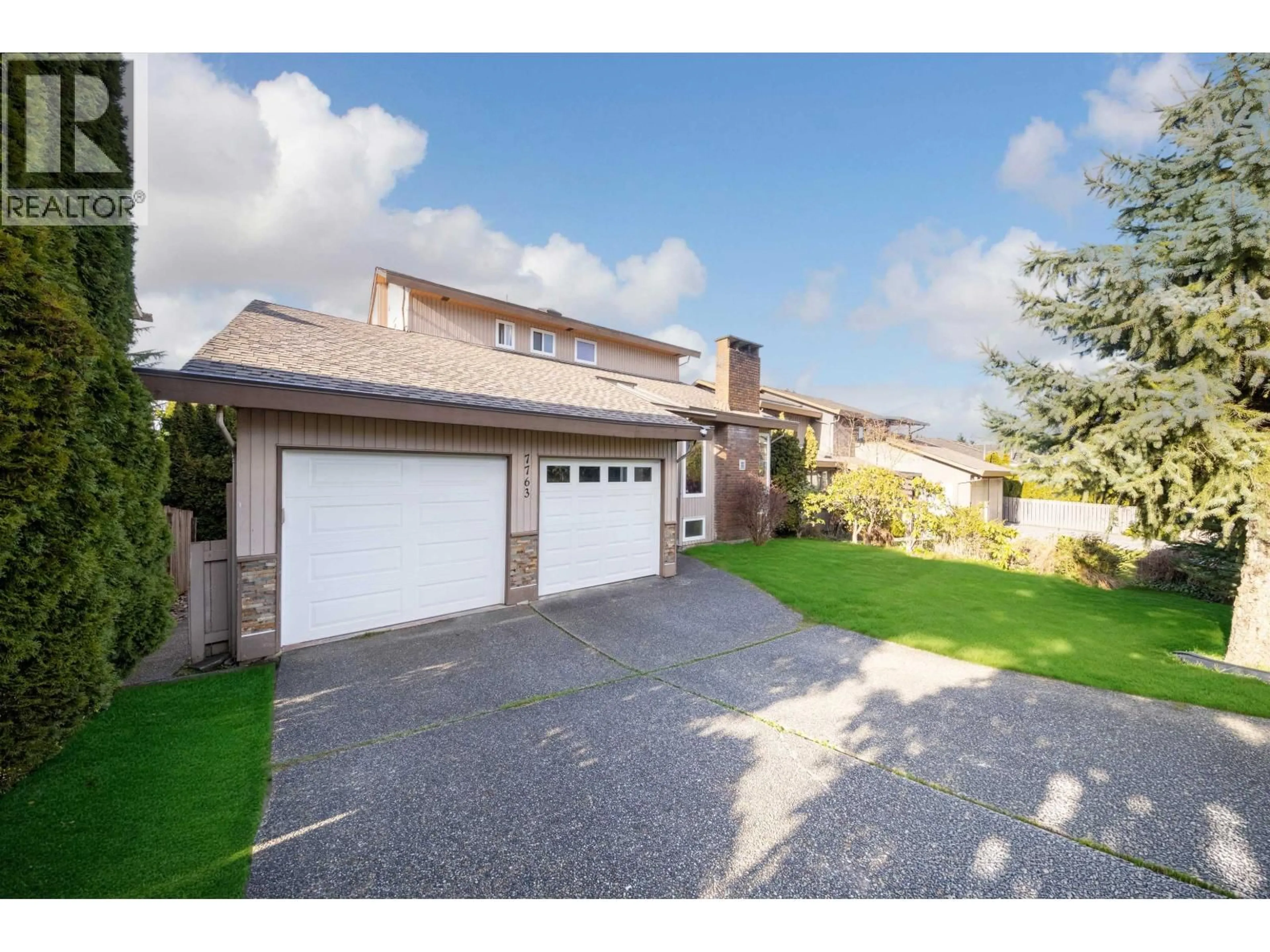 A pic from outside/outdoor area/front of a property/back of a property/a pic from drone, street for 7763 HAZELMERE STREET, Burnaby British Columbia V5E2B3