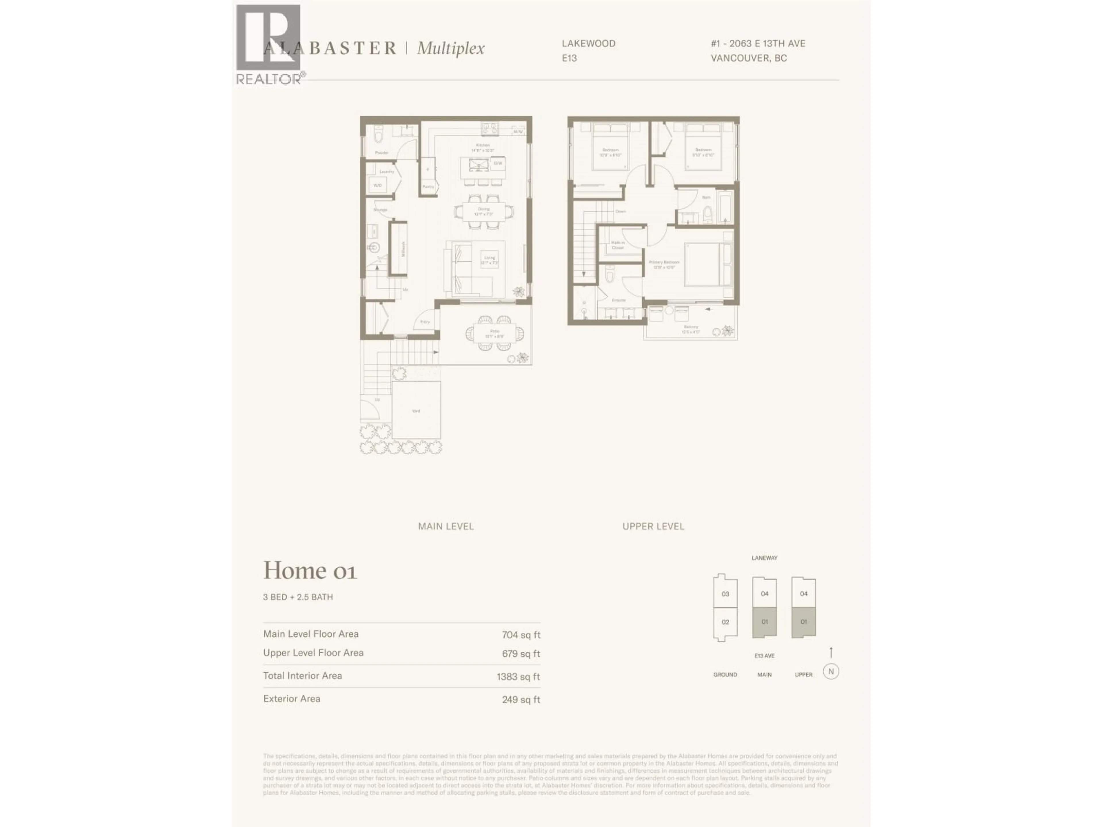 Floor plan for 1 - 2063 13TH AVENUE, Vancouver British Columbia V5N2C5