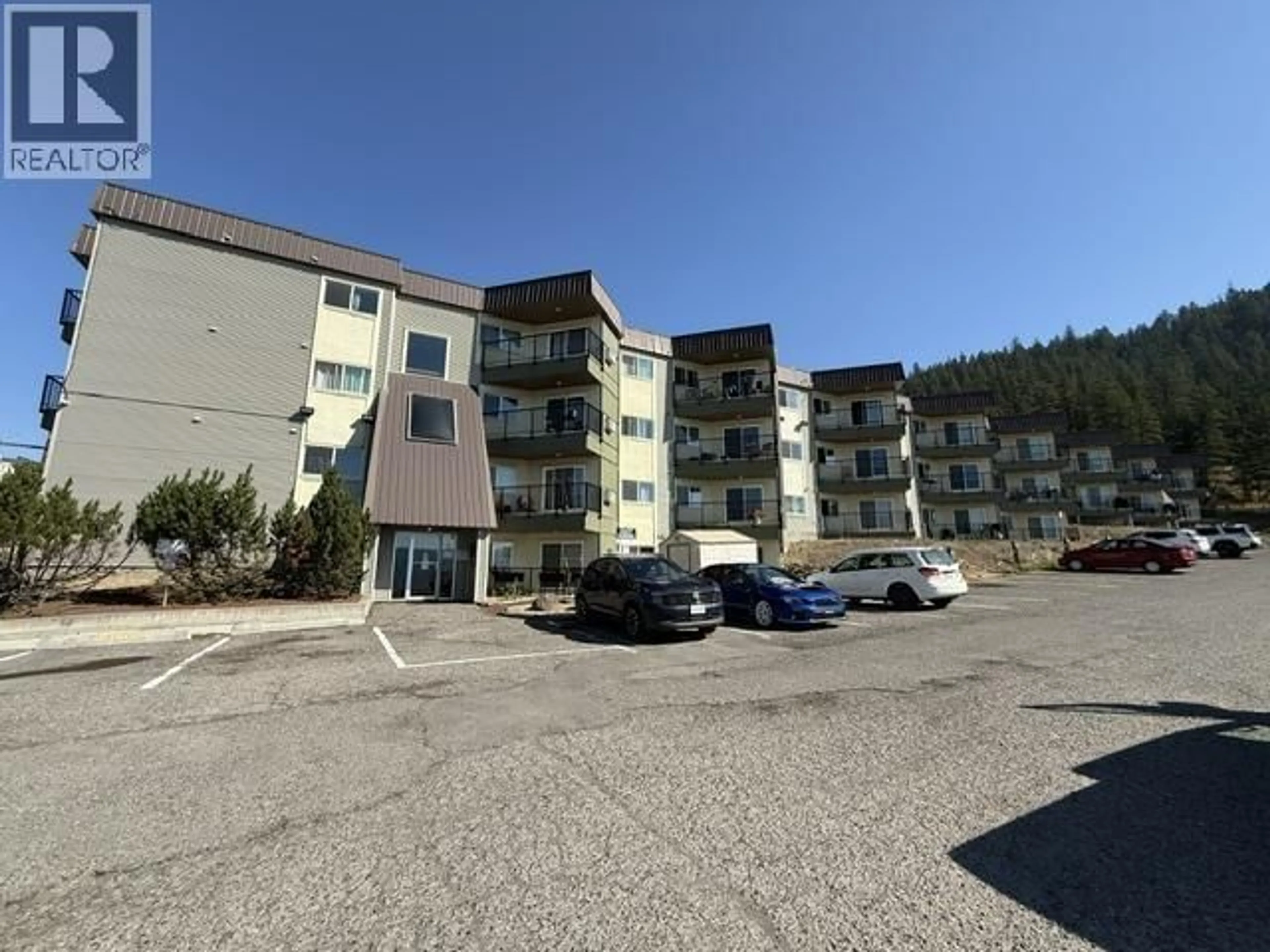 A pic from outside/outdoor area/front of a property/back of a property/a pic from drone, mountain view for 417 - 280 BROADWAY AVENUE, Williams Lake British Columbia V2G4J7