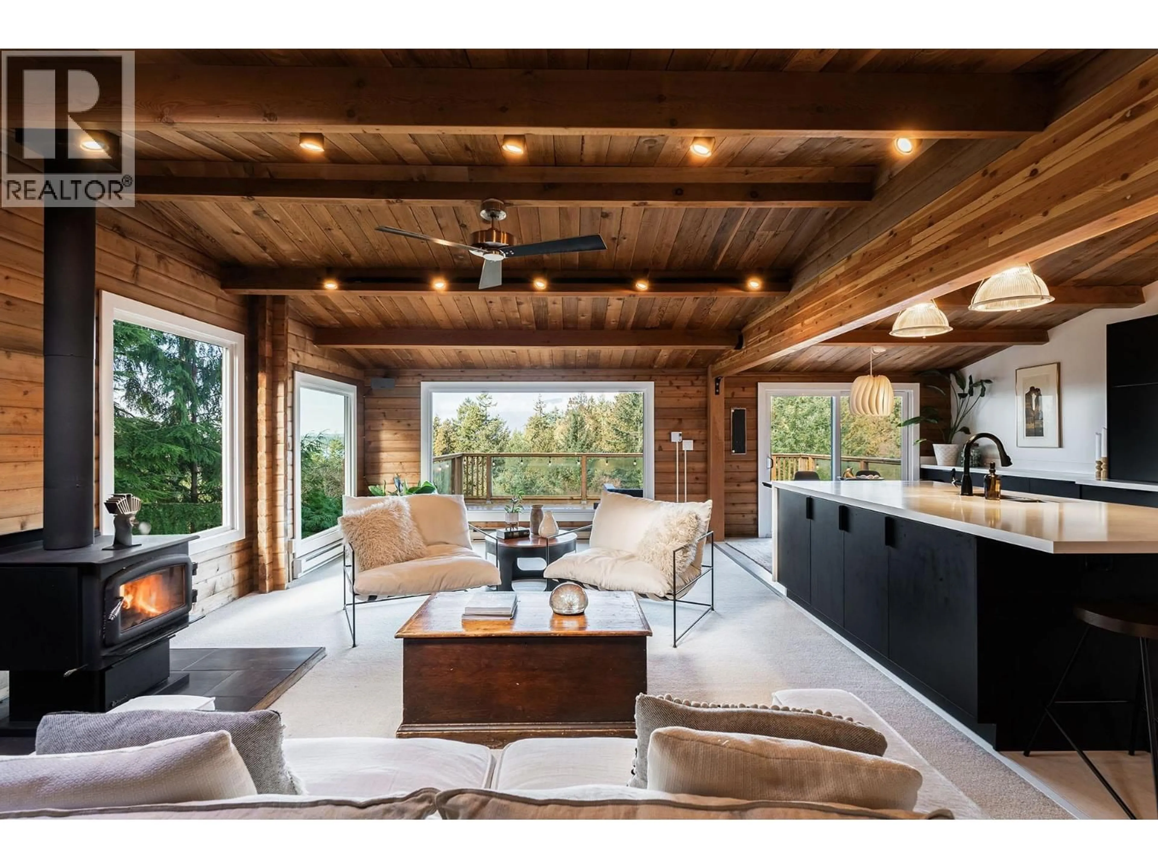 Open concept kitchen, wood/laminate floor for 1608 WHITESAILS DRIVE, Bowen Island British Columbia V0N1G2