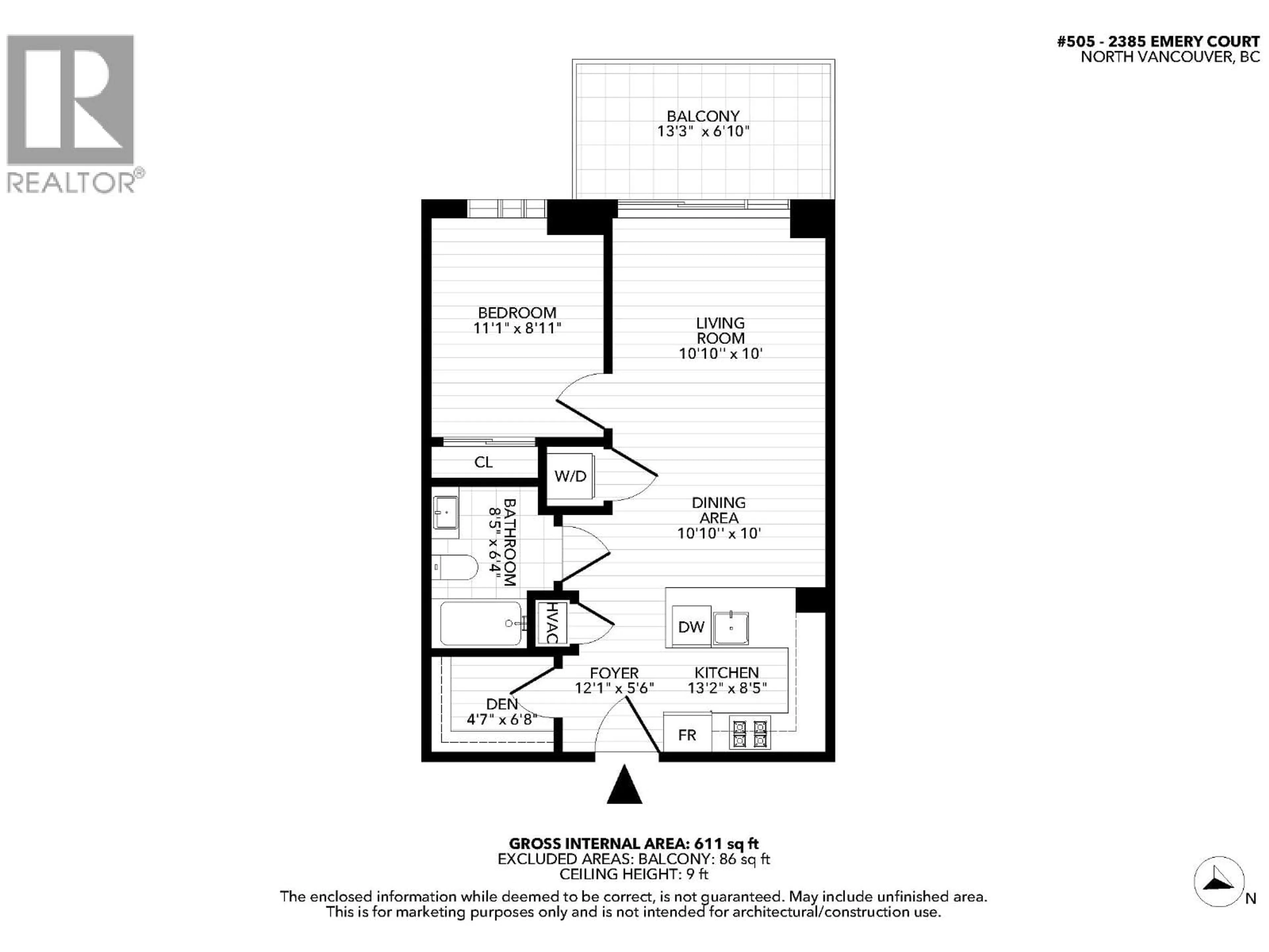 Floor plan for 505 - 2385 EMERY COURT, North Vancouver British Columbia V7J0G1