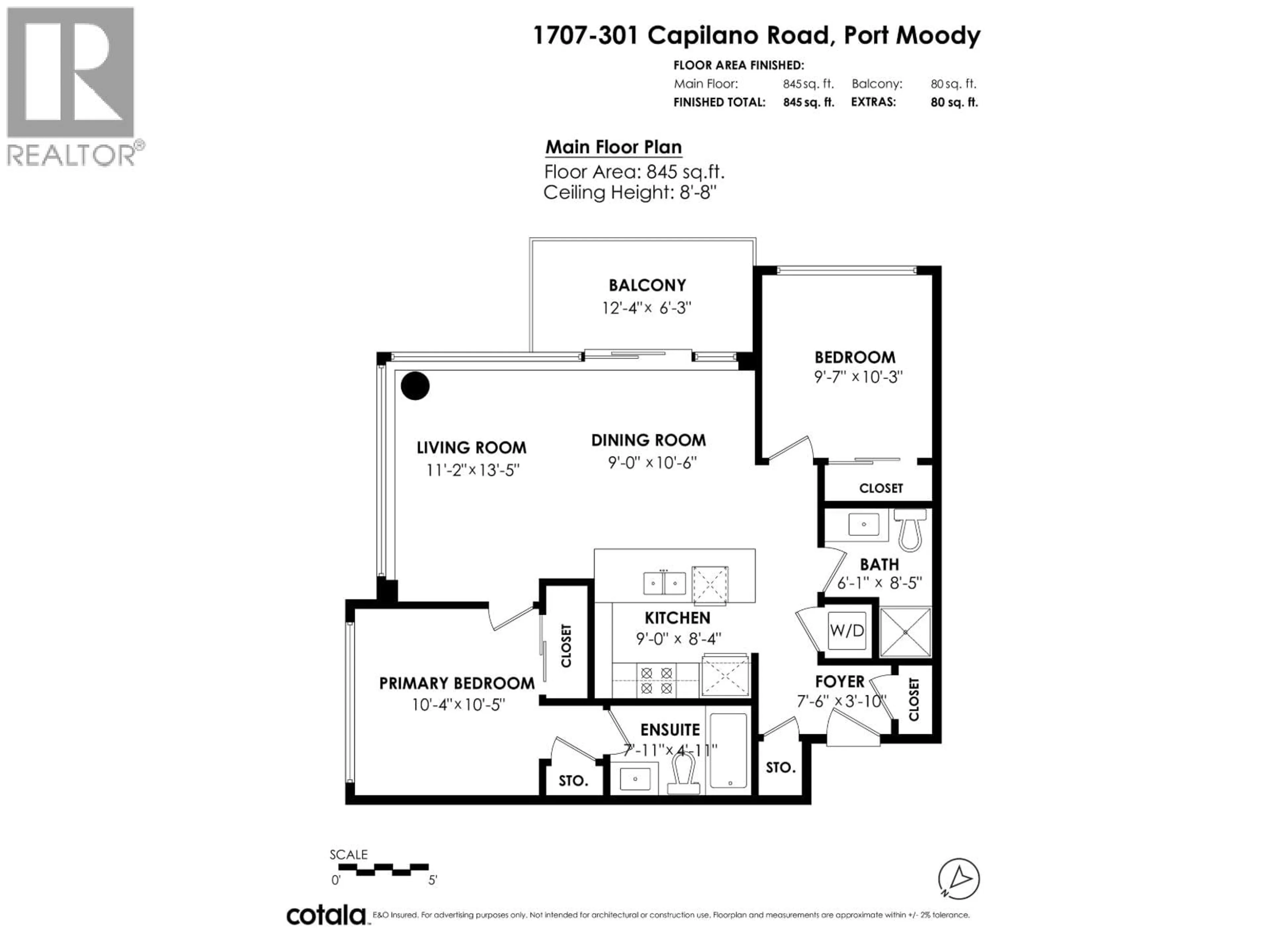 Floor plan for 1707 - 301 CAPILANO ROAD, Port Moody British Columbia V3H0G6