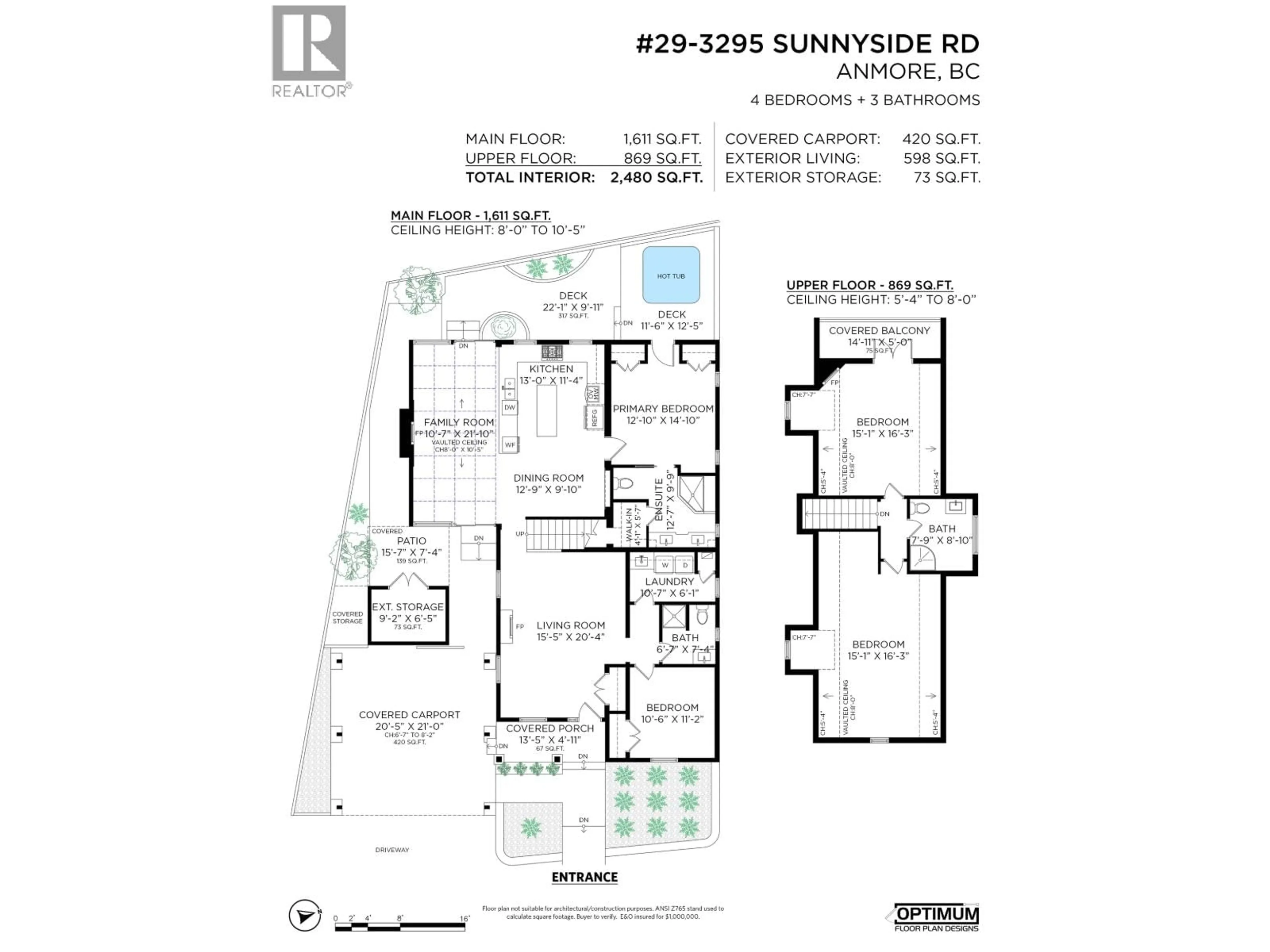 Floor plan for 29 - 3295 SUNNYSIDE ROAD, Anmore British Columbia V3H4Z4