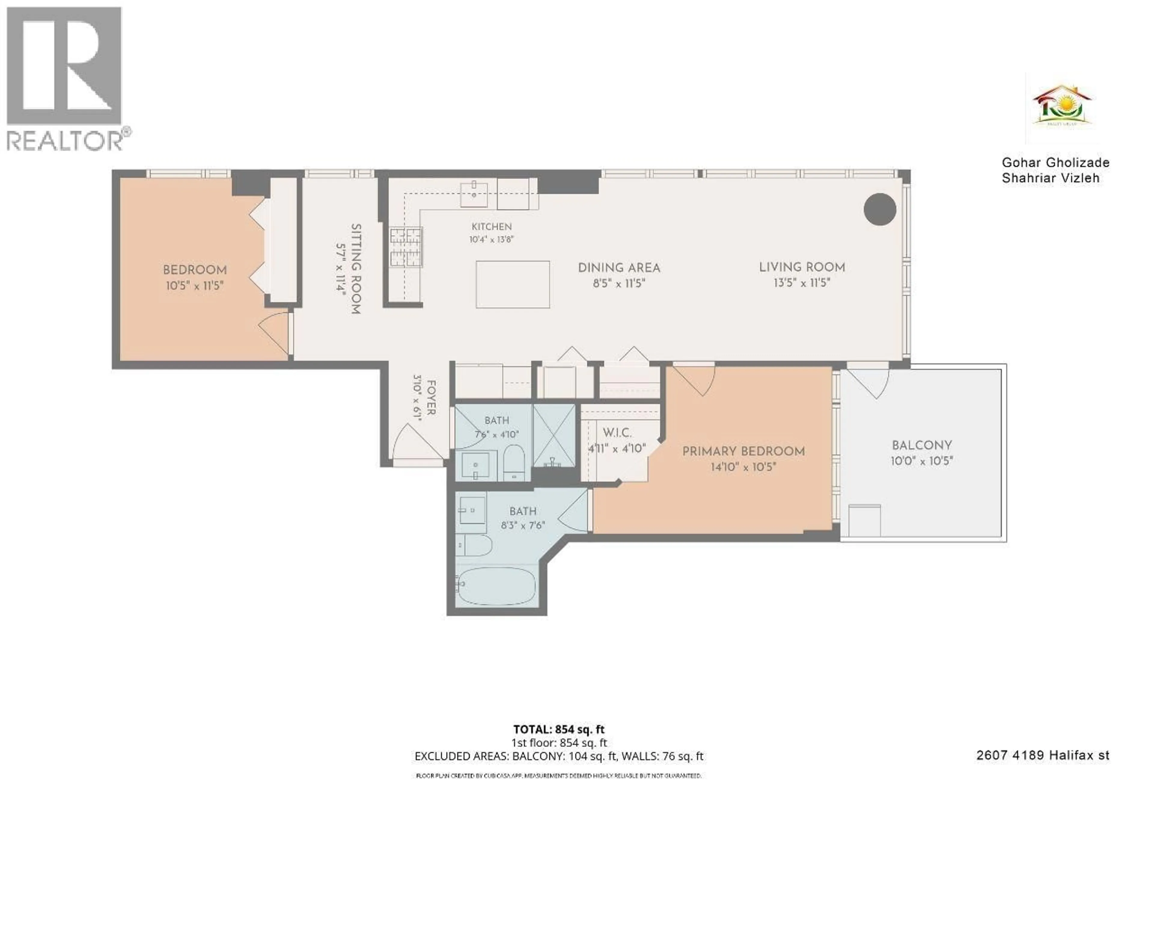 Floor plan for 2607 - 4189 HALIFAX STREET, Burnaby British Columbia V5C0H9