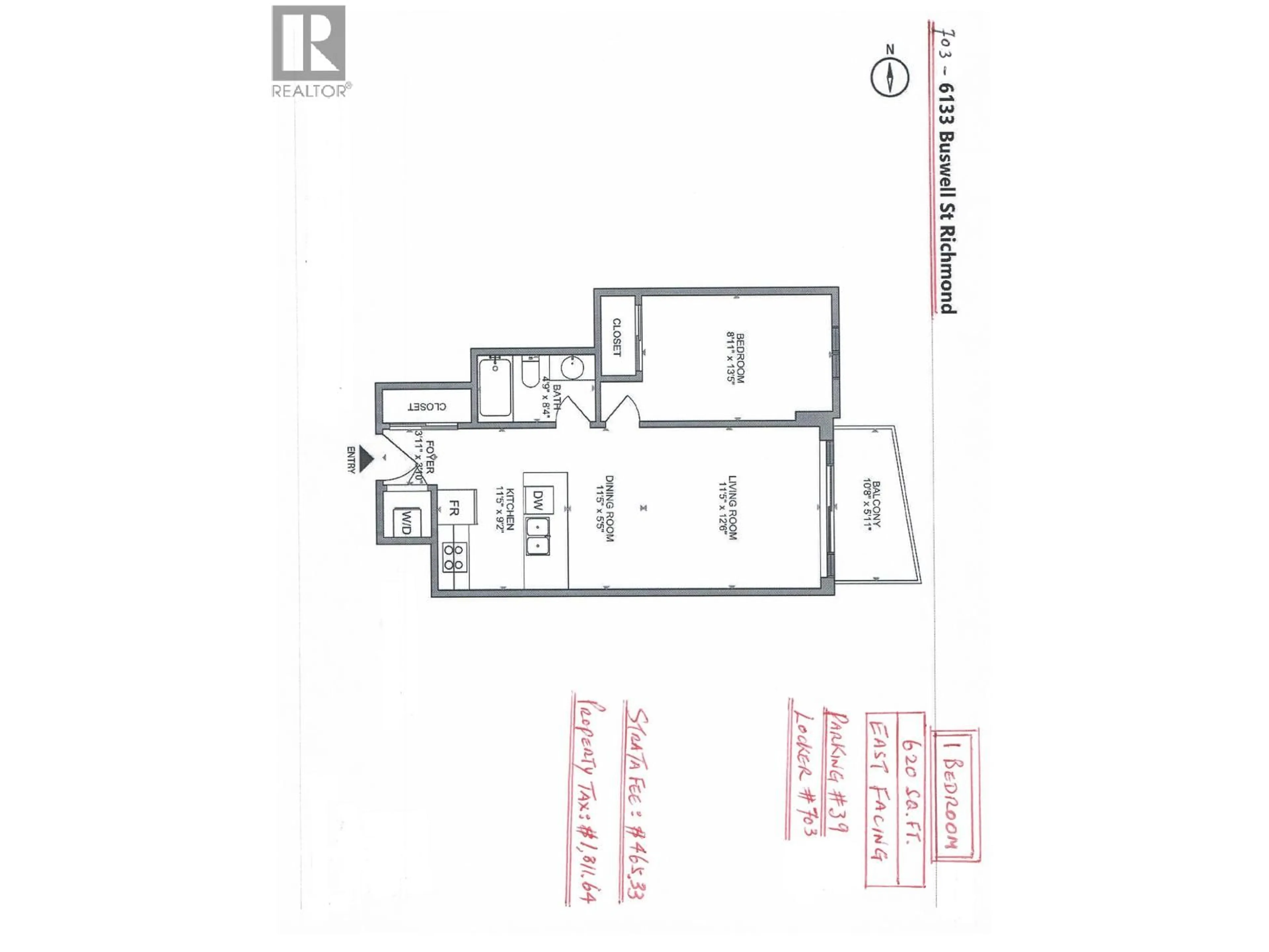 Floor plan for 703 - 6133 BUSWELL STREET, Richmond British Columbia V6Y0B2