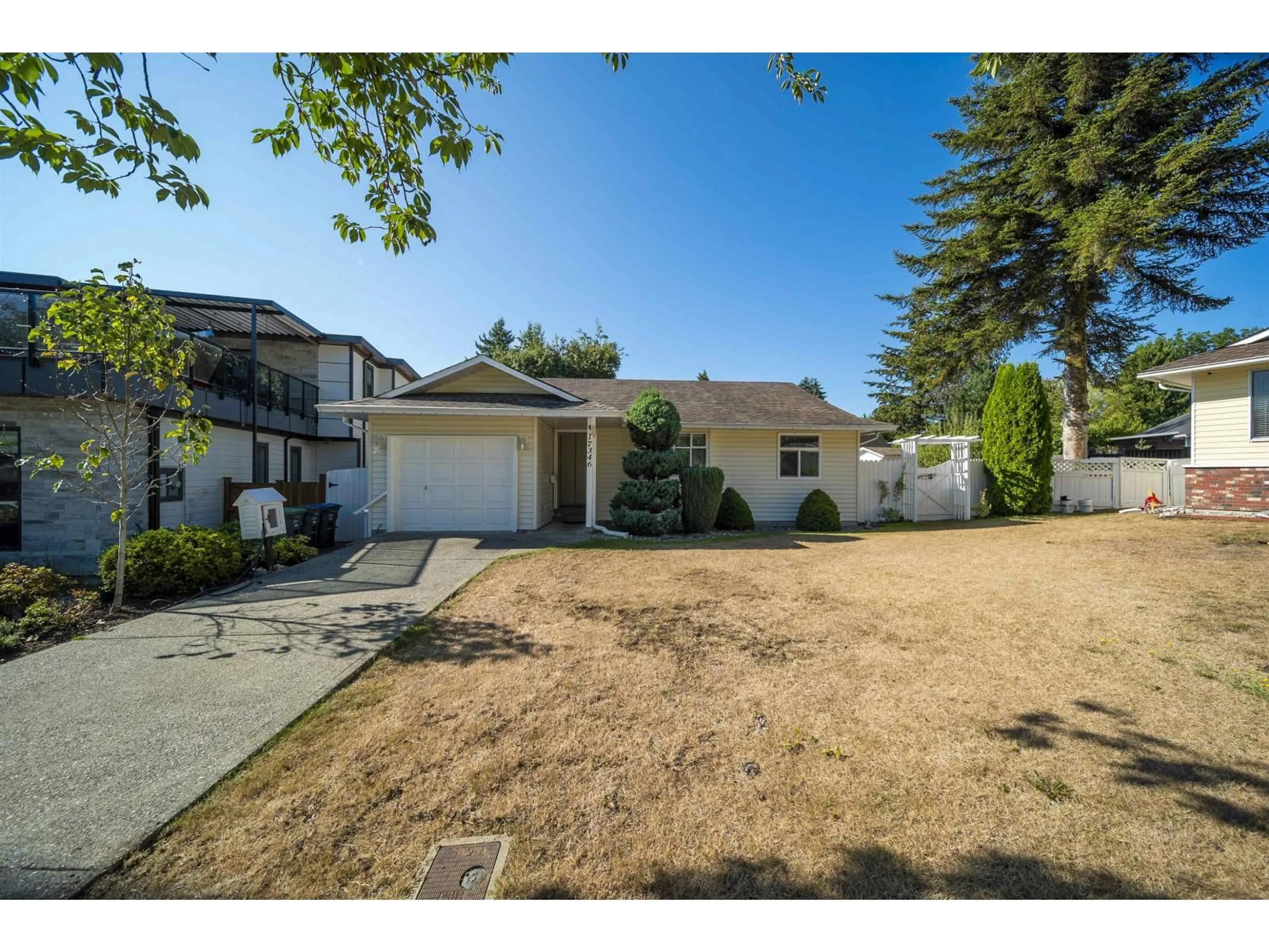 A pic from outside/outdoor area/front of a property/back of a property/a pic from drone, street for 17346 60A AVENUE, Surrey British Columbia V3S6X8