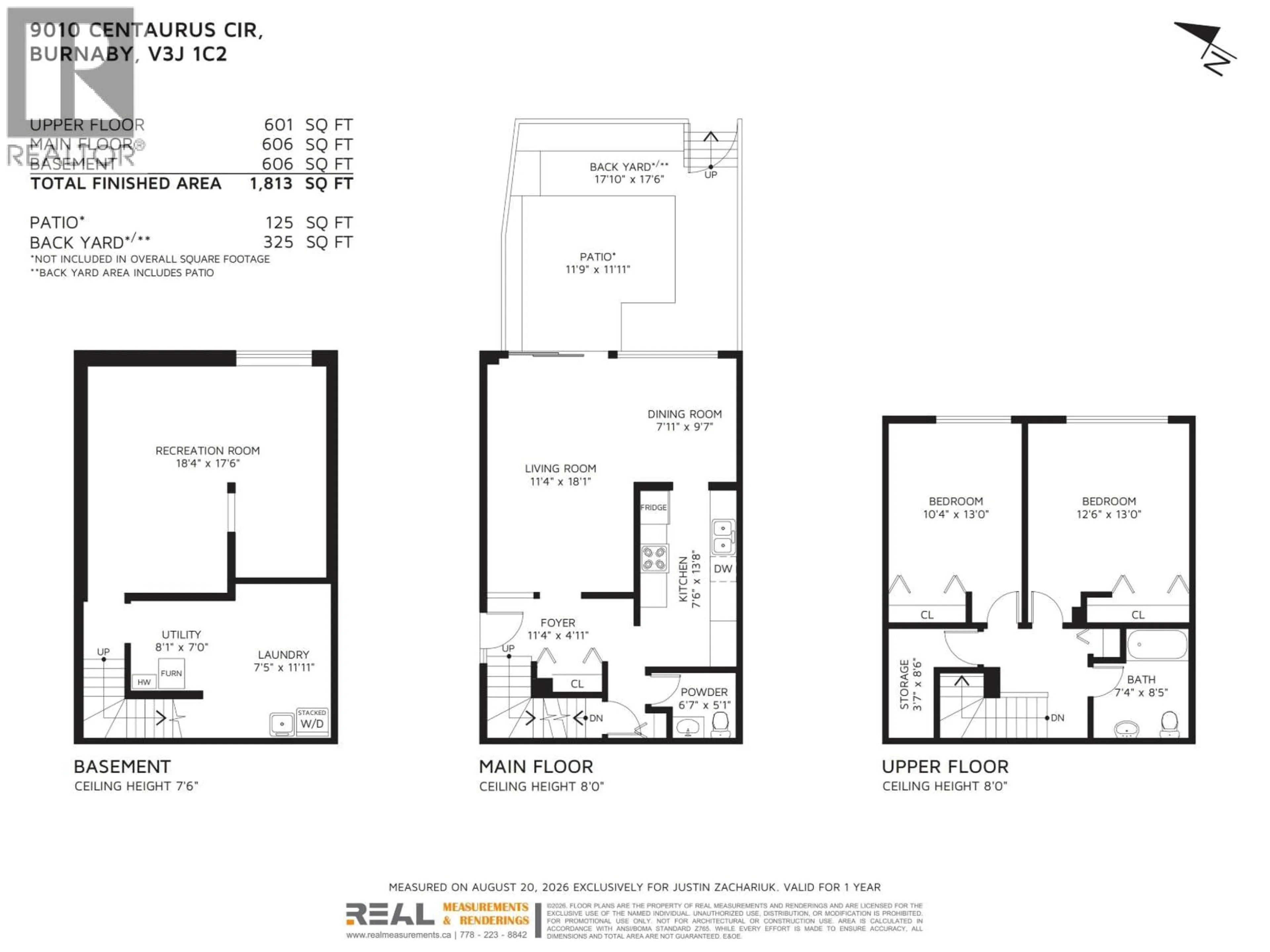 Floor plan for 9010 CENTAURUS CIRCLE, Burnaby British Columbia V3J1C2