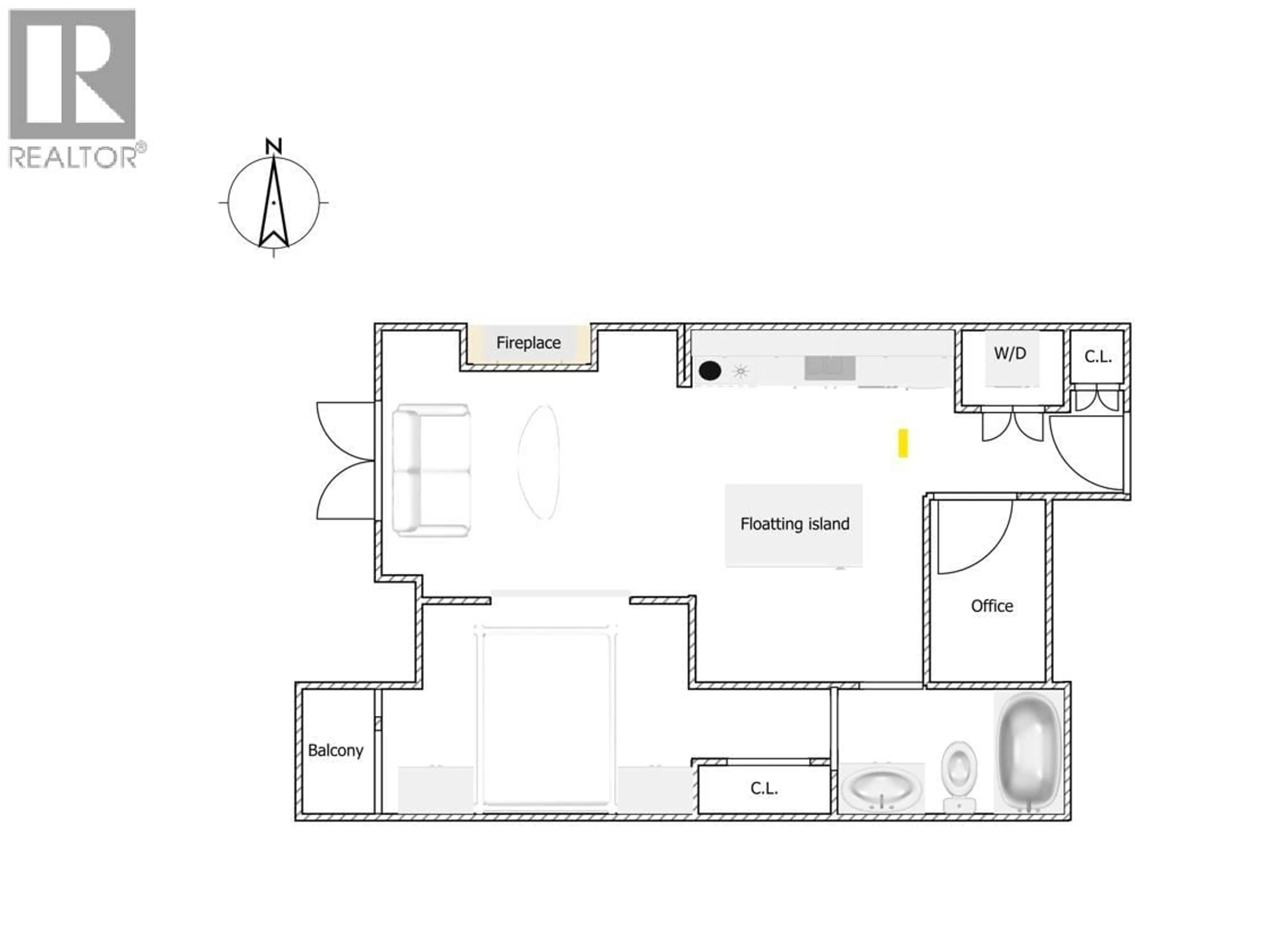 Floor plan for 401 - 1225 RICHARDS STREET, Vancouver British Columbia V6B1E6
