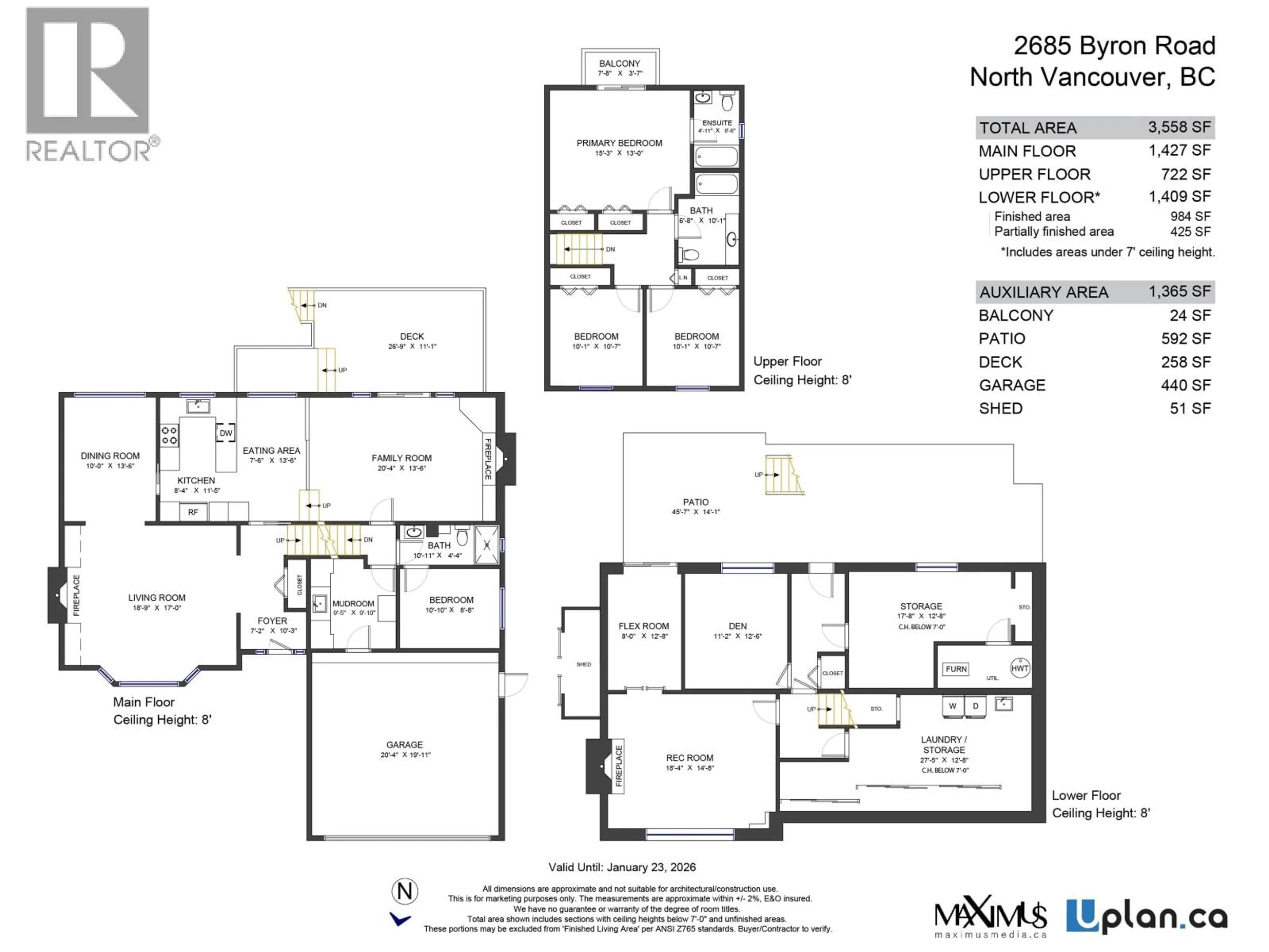 Floor plan for 2685 BYRON ROAD, North Vancouver British Columbia V7H1L9