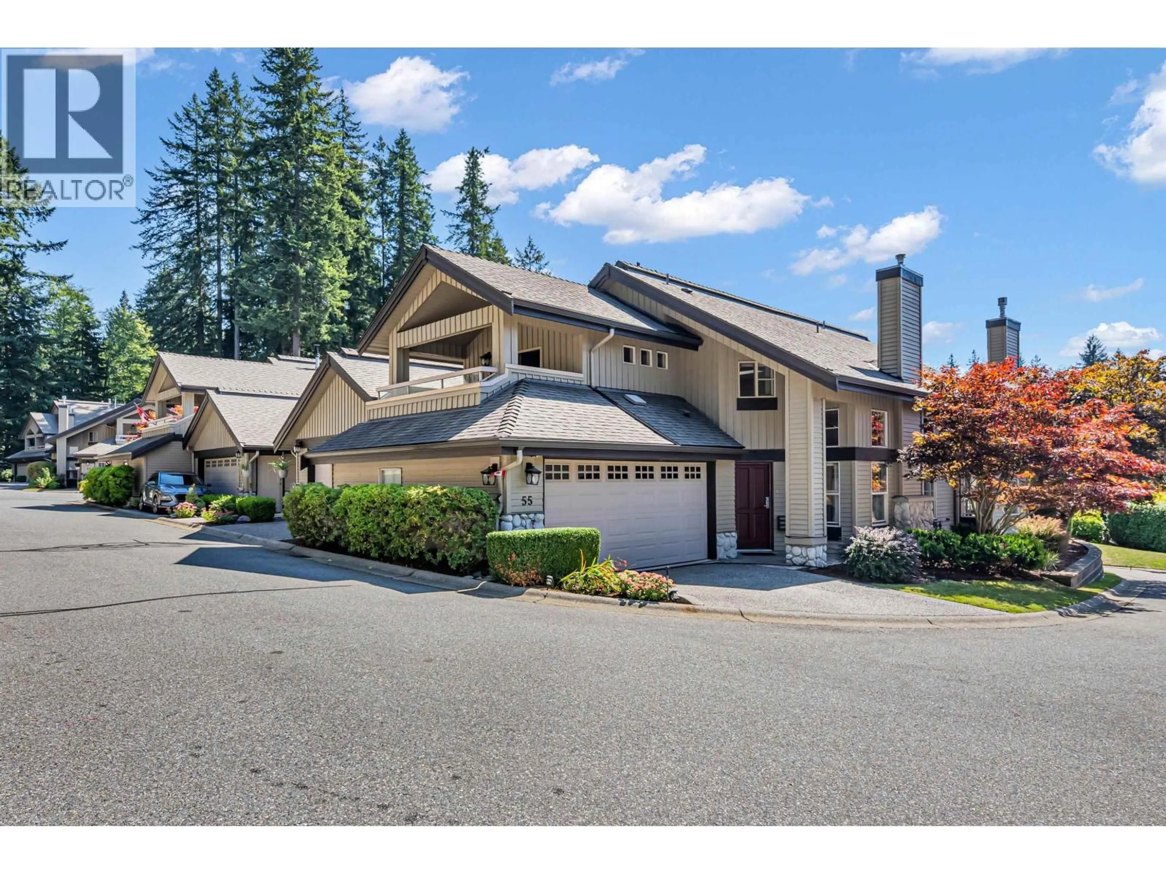 A pic from outside/outdoor area/front of a property/back of a property/a pic from drone, street for 55 - 1550 LARKHALL CRESCENT, North Vancouver British Columbia V7H2Z2